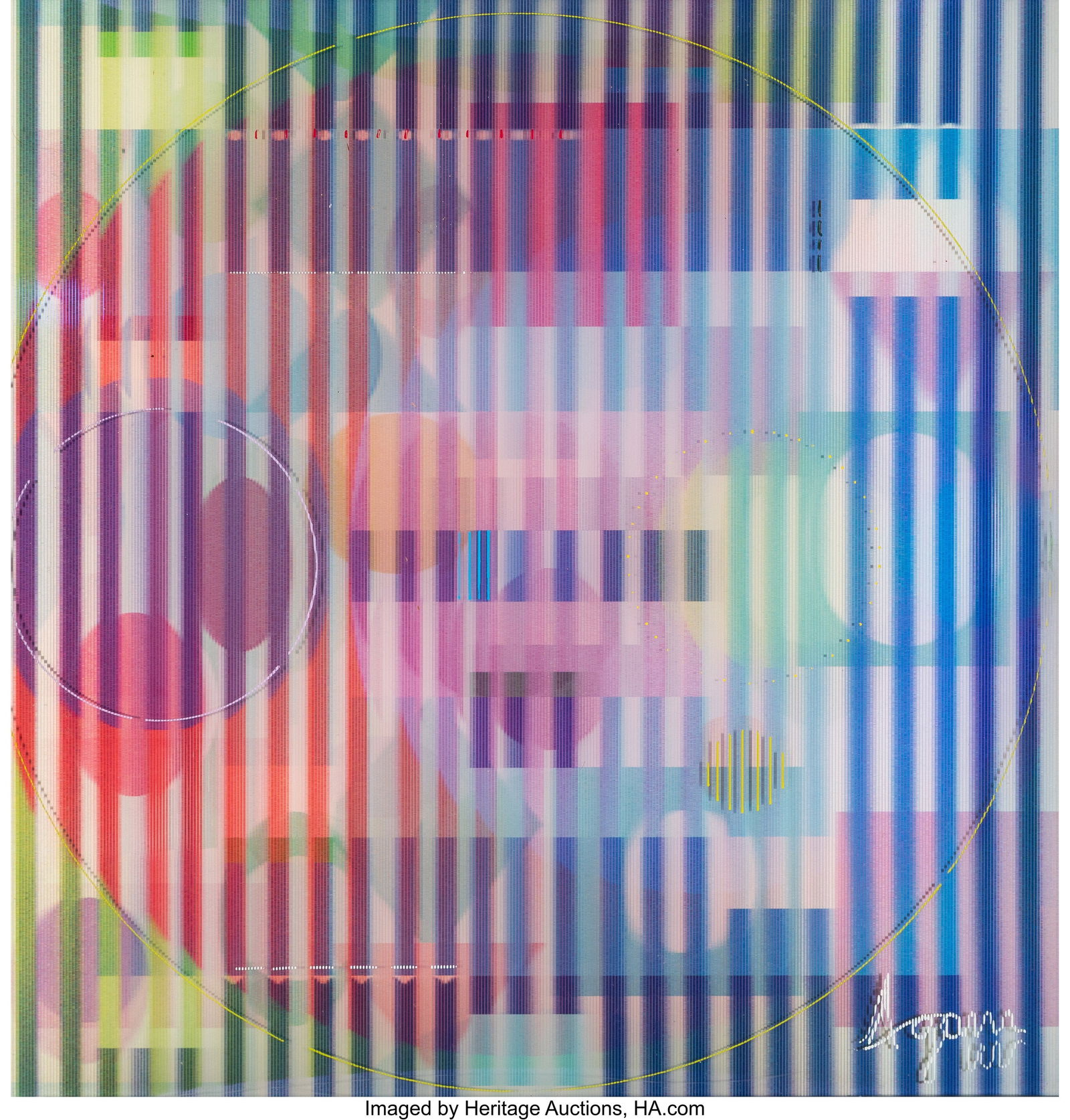 Yaacov Agam (b. 1928) Spring Fall, 2015 Agamogra: Yaacov Agam (b. 1928) Spring Fall, 2015 Agamograph 16 x 16 inches (40.6 x 40.6 cm) (with frame) Signed in ink lower right HID03101062020 ©