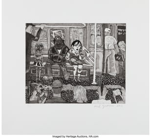 40036&colon; Red Grooms &lpar;b&period; 1937&rpar; A-Train&comma; 2011 Etching and a