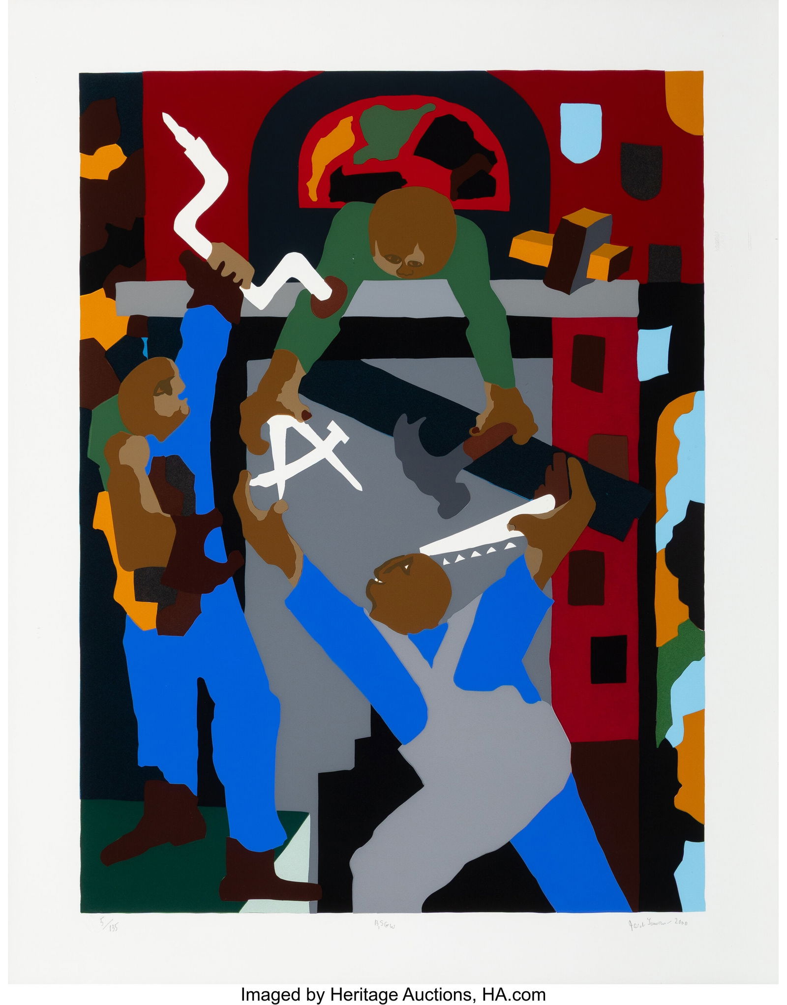 Jacob Lawrence (1917-2000) Stained Glass Windows: Jacob Lawrence (1917-2000) Stained Glass Windows, 2000 Screenprint in colors on Rising paper 32-1/8 x 25 inches (81.7 x 63.5 cm) (sheet) Ed&period