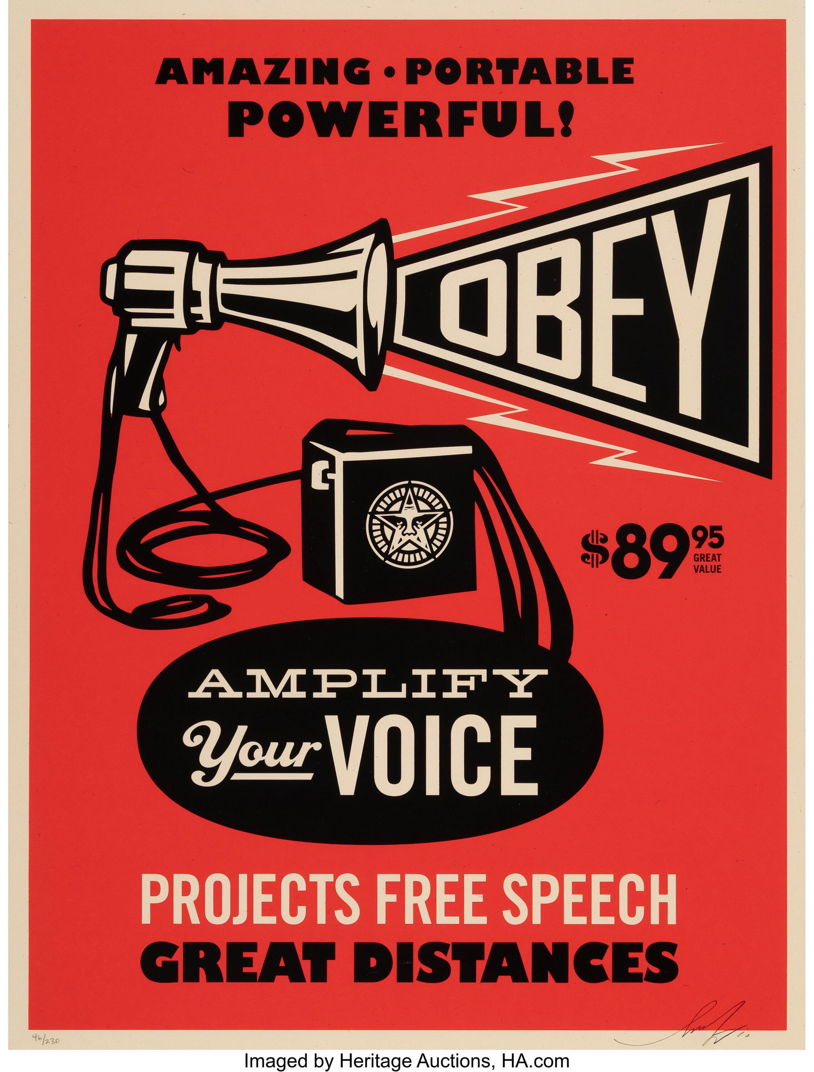 Shepard Fairey (b. 1970) Obey Megaphone, 2010 Sc (1 of 1)