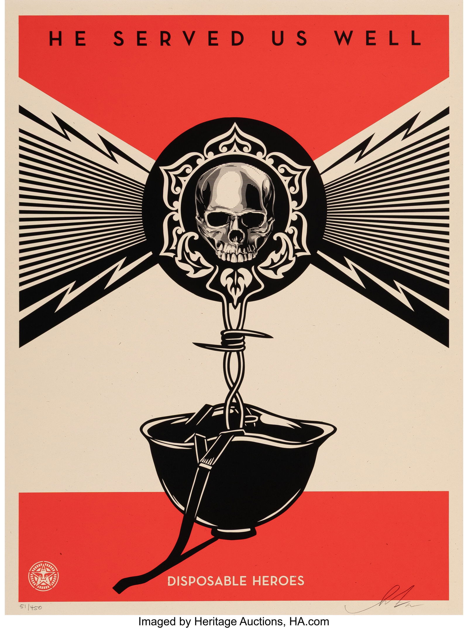 Shepard Fairey (b. 1970) Disposable Heroes, 2012 (1 of 1)