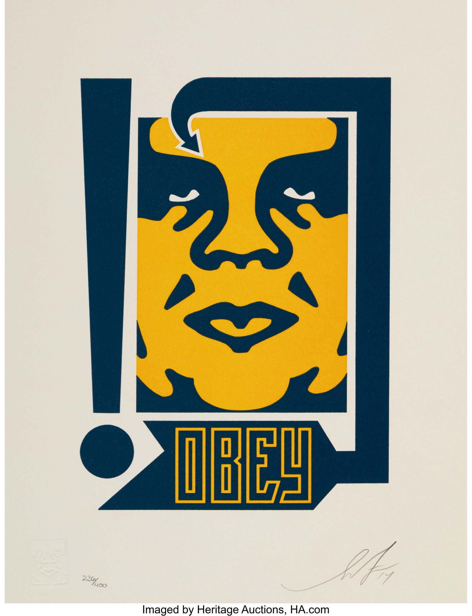 Shepard Fairey (b. 1970) Obey Giant (Mustard & N (1 of 2)
