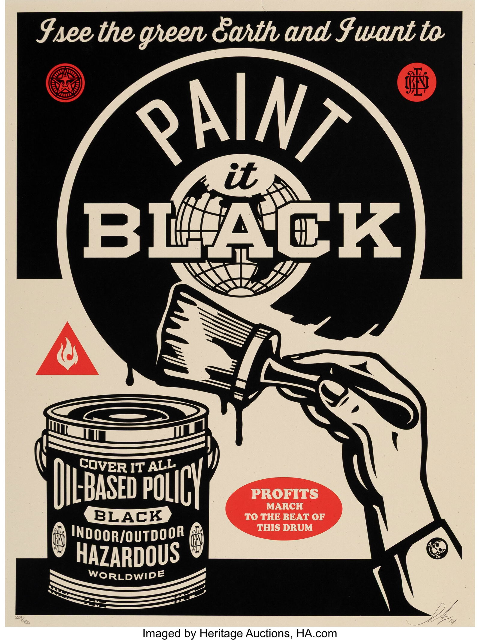Shepard Fairey (b. 1970) Paint It Black (Brush), (1 of 1)