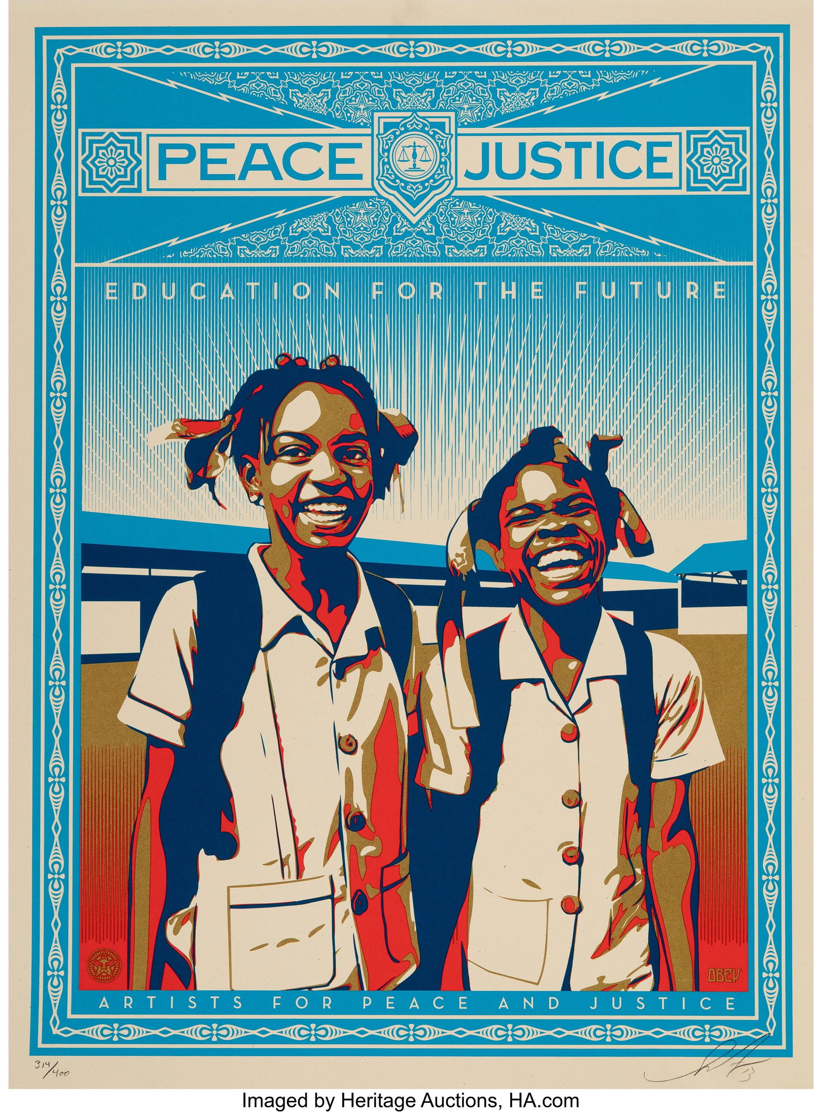 Shepard Fairey (b. 1970) Peace & Justice- Haiti, (1 of 1)