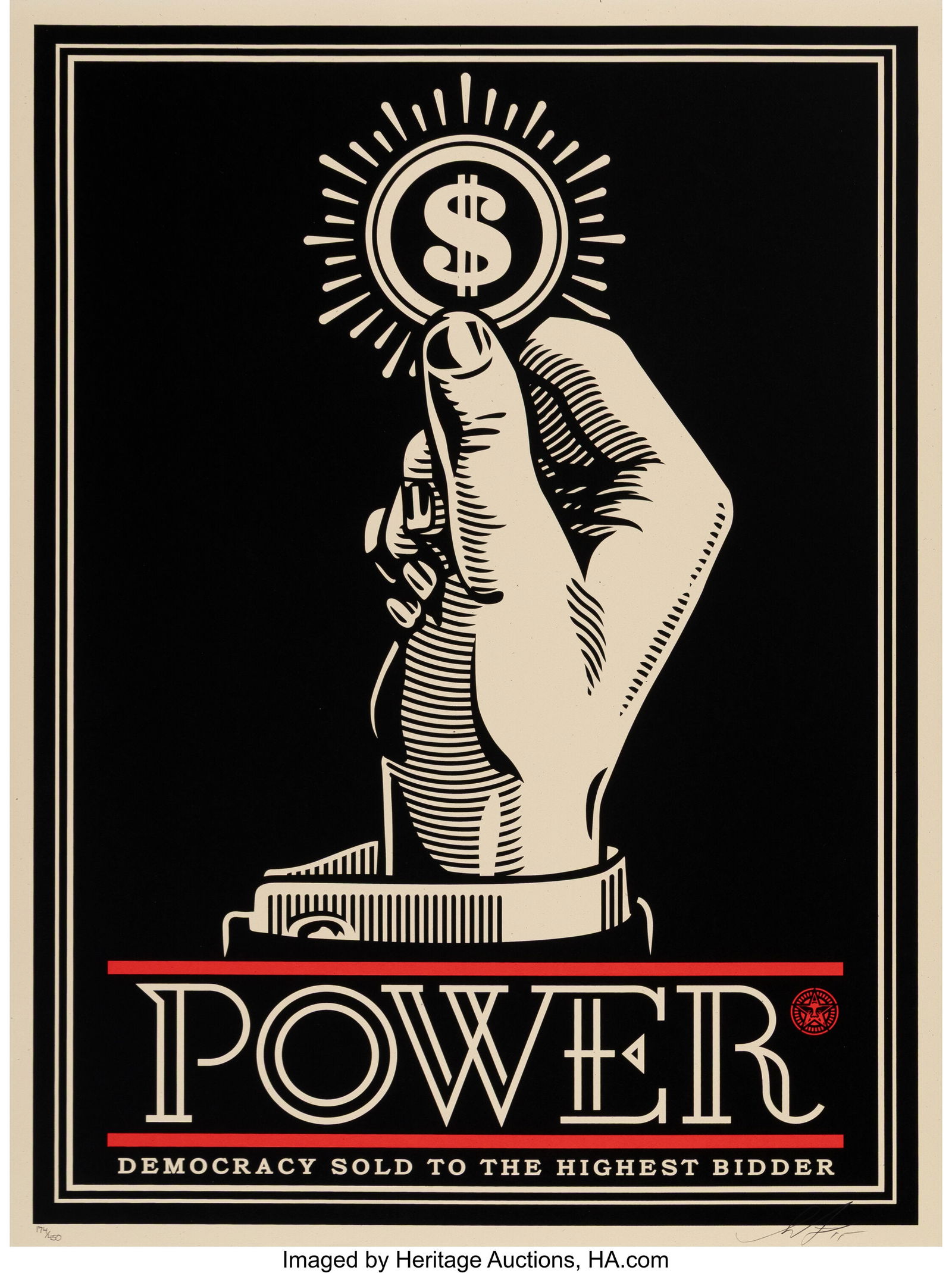 Shepard Fairey (b. 1970) Power Bidder, 2015 Scre (1 of 1)