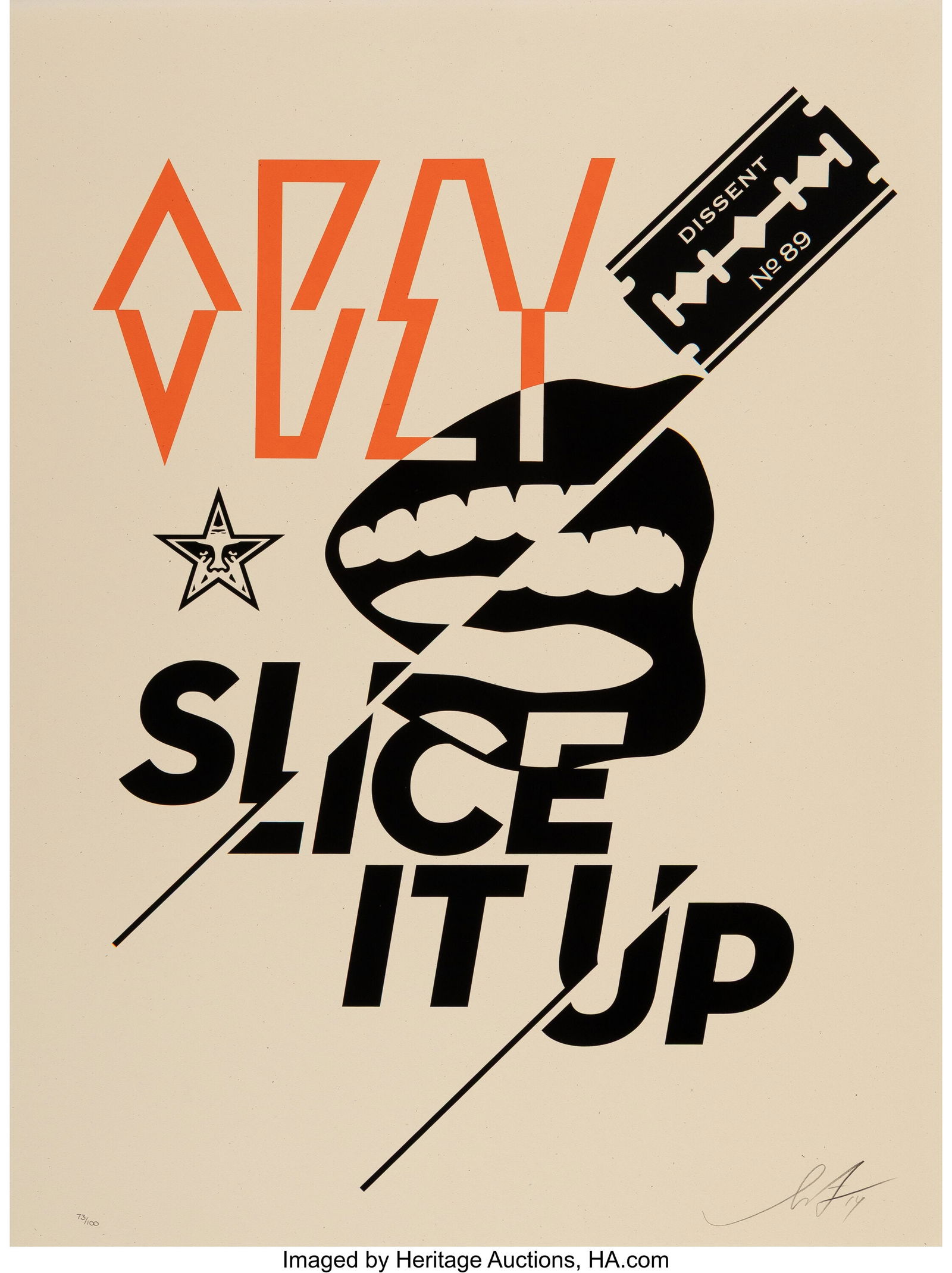 Shepard Fairey (b. 1970) Slice It Up, 2014 Scree (1 of 1)