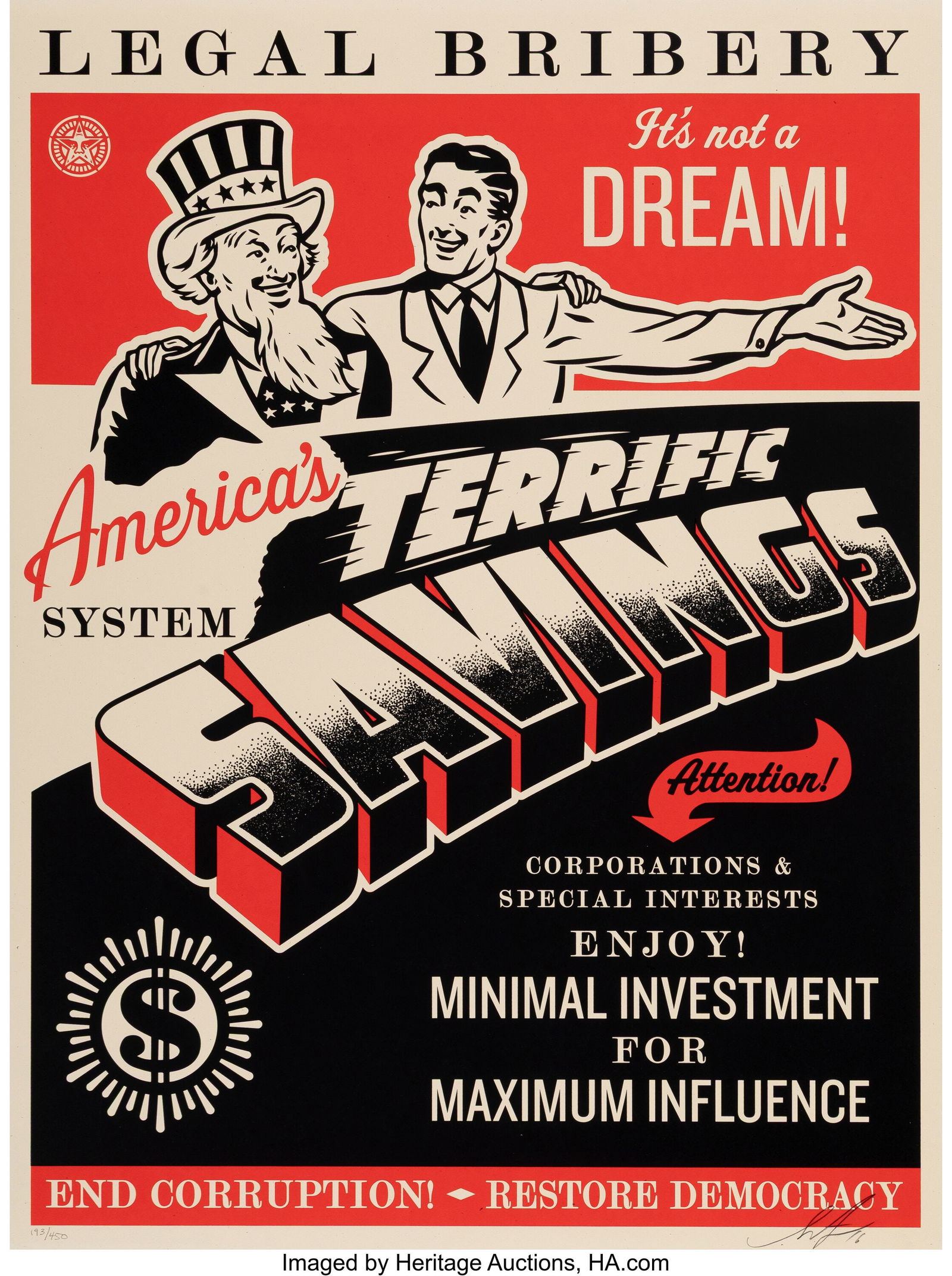 Shepard Fairey (b. 1970) America's Savings, 2016 (1 of 1)