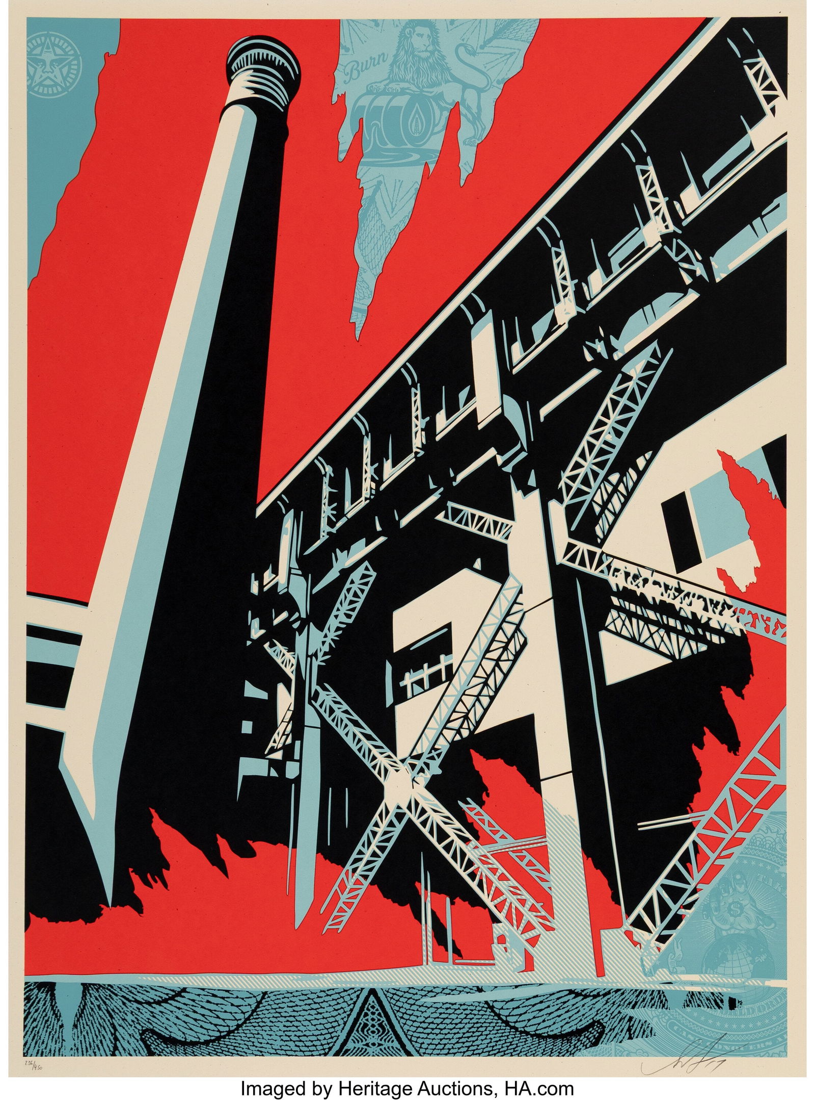 Shepard Fairey (b. 1970) Fossil Factory, 2017 Sc (1 of 1)