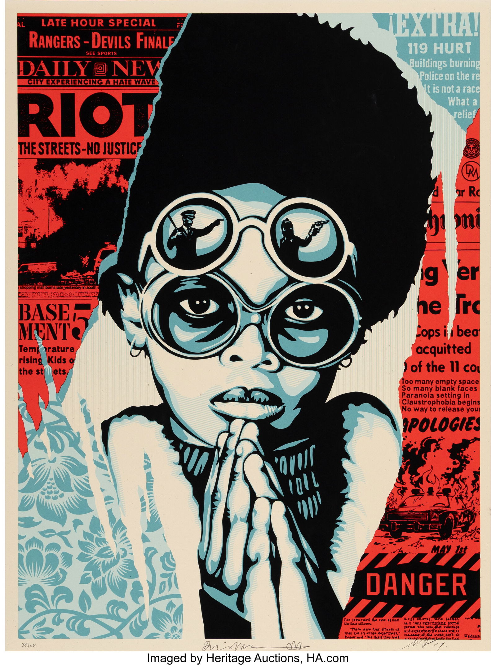 Shepard Fairey (b. 1970) Late Hour Riot, 2017 Sc (1 of 1)