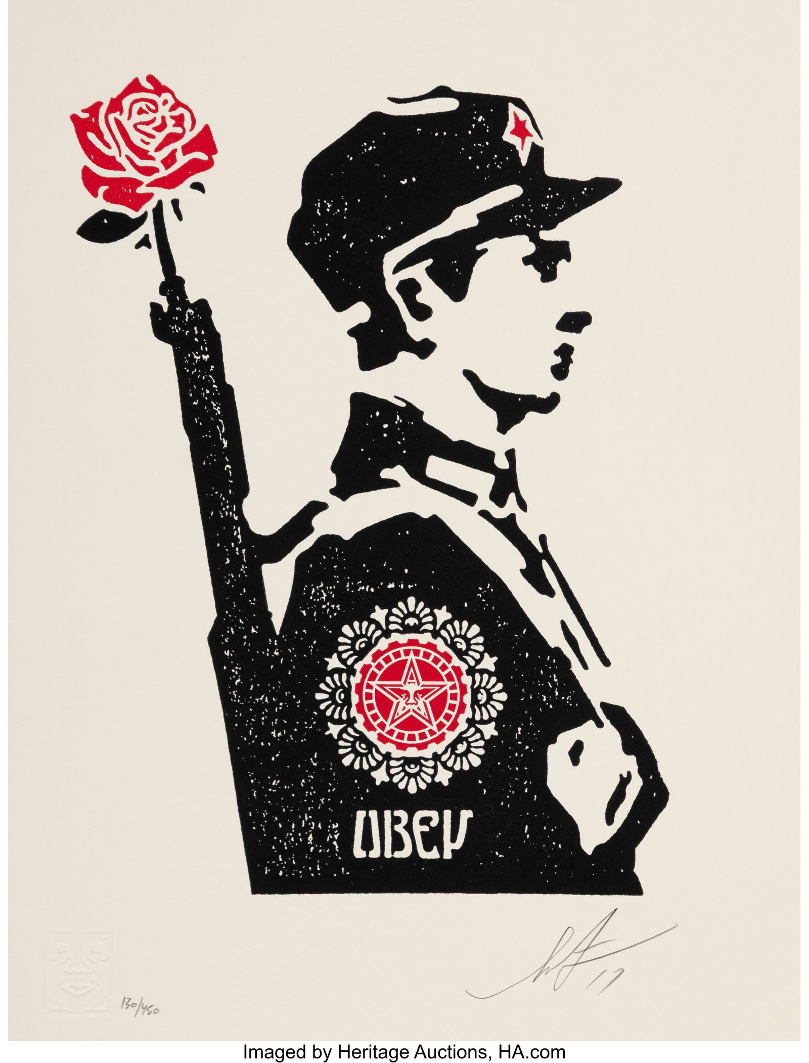 Shepard Fairey (b. 1970) Rose Solider, 2017 Lett (1 of 2)