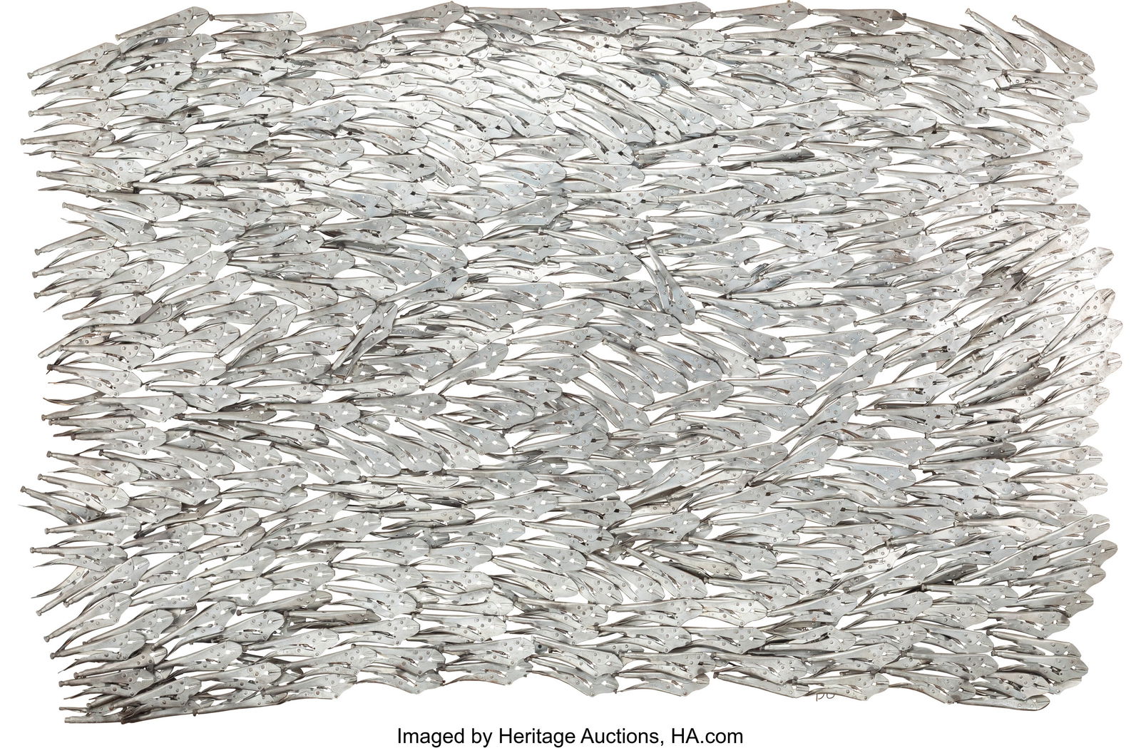 Arman (1928-2005) School of Fish II, 1982 Accumu: Arman (1928-2005) School of Fish II, 1982 Accumulation of vice grips, wall relief 62 x 97 x 3 inches (157.5 x 246.4 x 7.6 cm) (overall) S