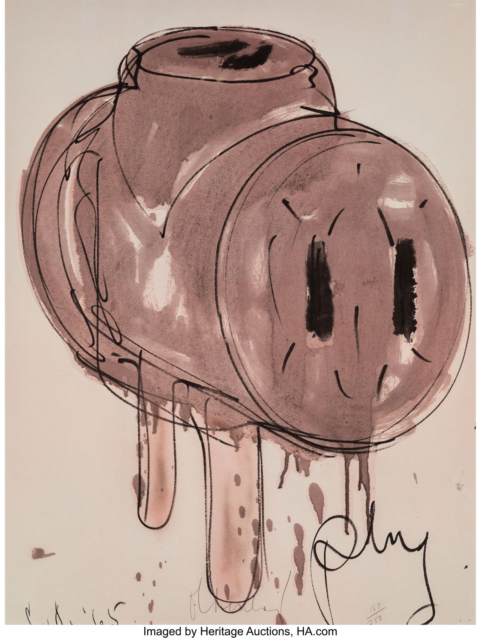 Claes Oldenburg (1929-2022) Sketch for a Three-w: Claes Oldenburg (1929-2022) Sketch for a Three-way Plug, 1972 Offset lithograph in colors with airbrush details on B.F.K. Rives paper 31 x 23-3/4 inches (