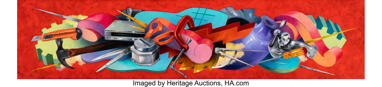 Joseph Maresca (b. 1946) Modern Painting #7, 198: Joseph Maresca (b. 1946) Modern Painting #7, 1986 Oil on linen 14 x 60 inches (35.6 x 152.4 cm) Initialed and dated lower right: JM 86 Signed&c