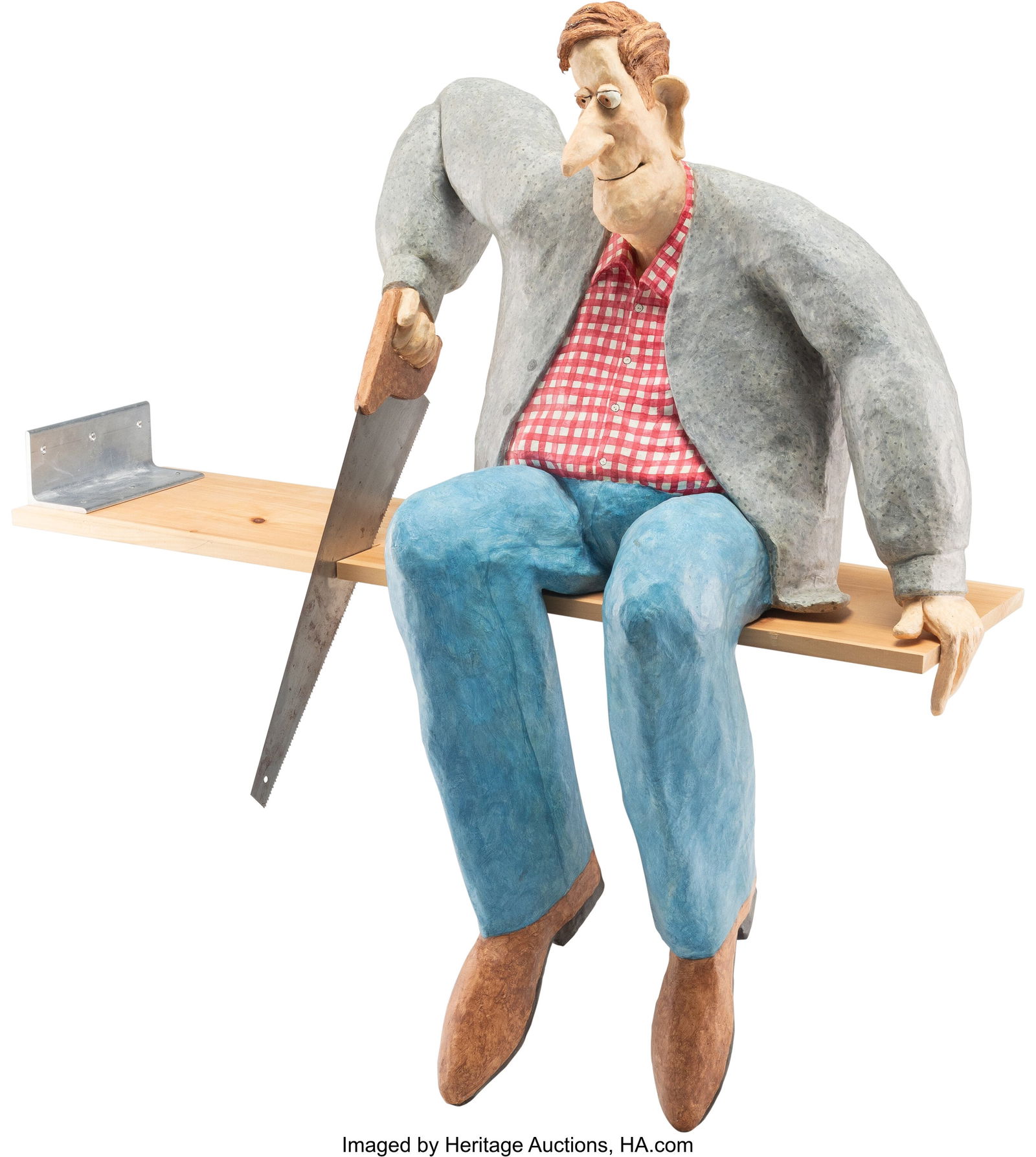 Stephen Hansen (American, b. 1950) Man on a Limb: Stephen Hansen (American, b. 1950) Man on a Limb, 1985 Papier mache, paint, wood, and metal 42 x 48 x 17 inches (106.7 x 121.9 x 43&pe