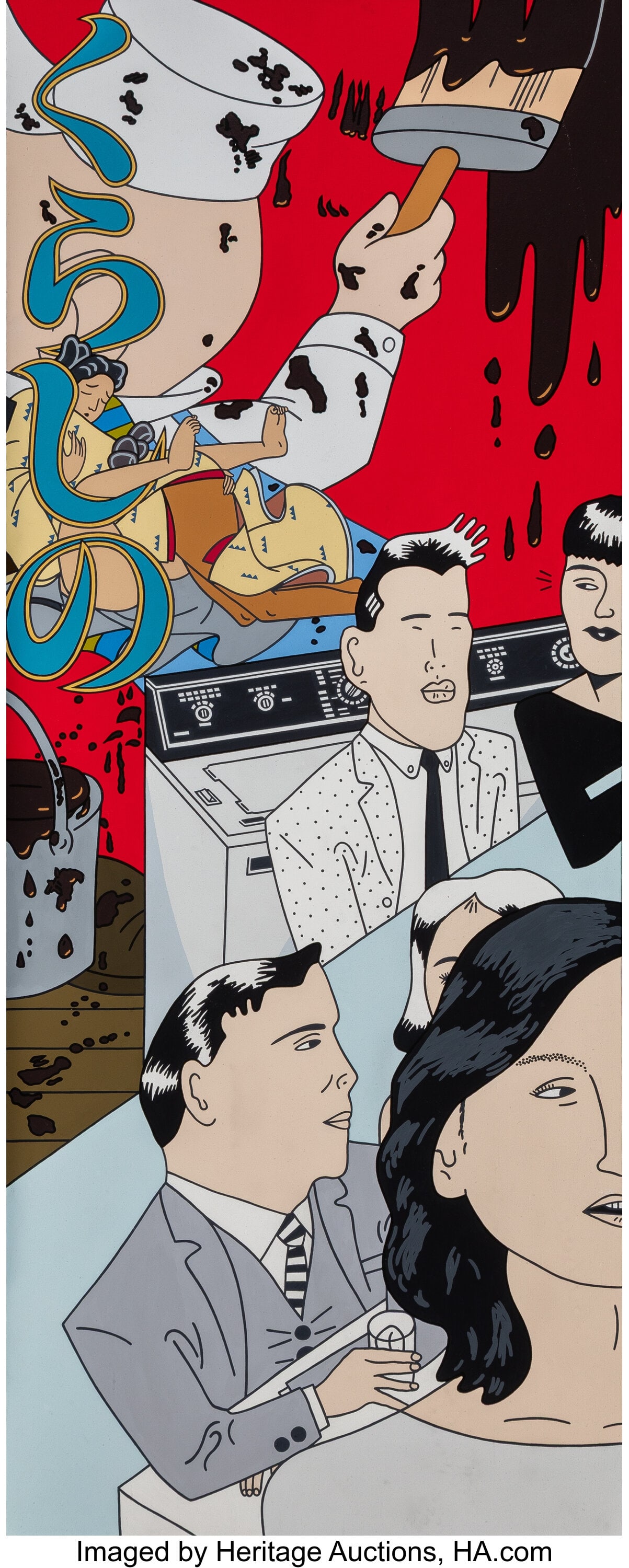 Roger Shimomura (b. 1939) Rinse Cycle, 1988 Acry: Roger Shimomura (b. 1939) Rinse Cycle, 1988 Acrylic on canvas 60 x 24 inches (152.4 x 61.0 cm) Signed, dated, and titled on the reverse&colon