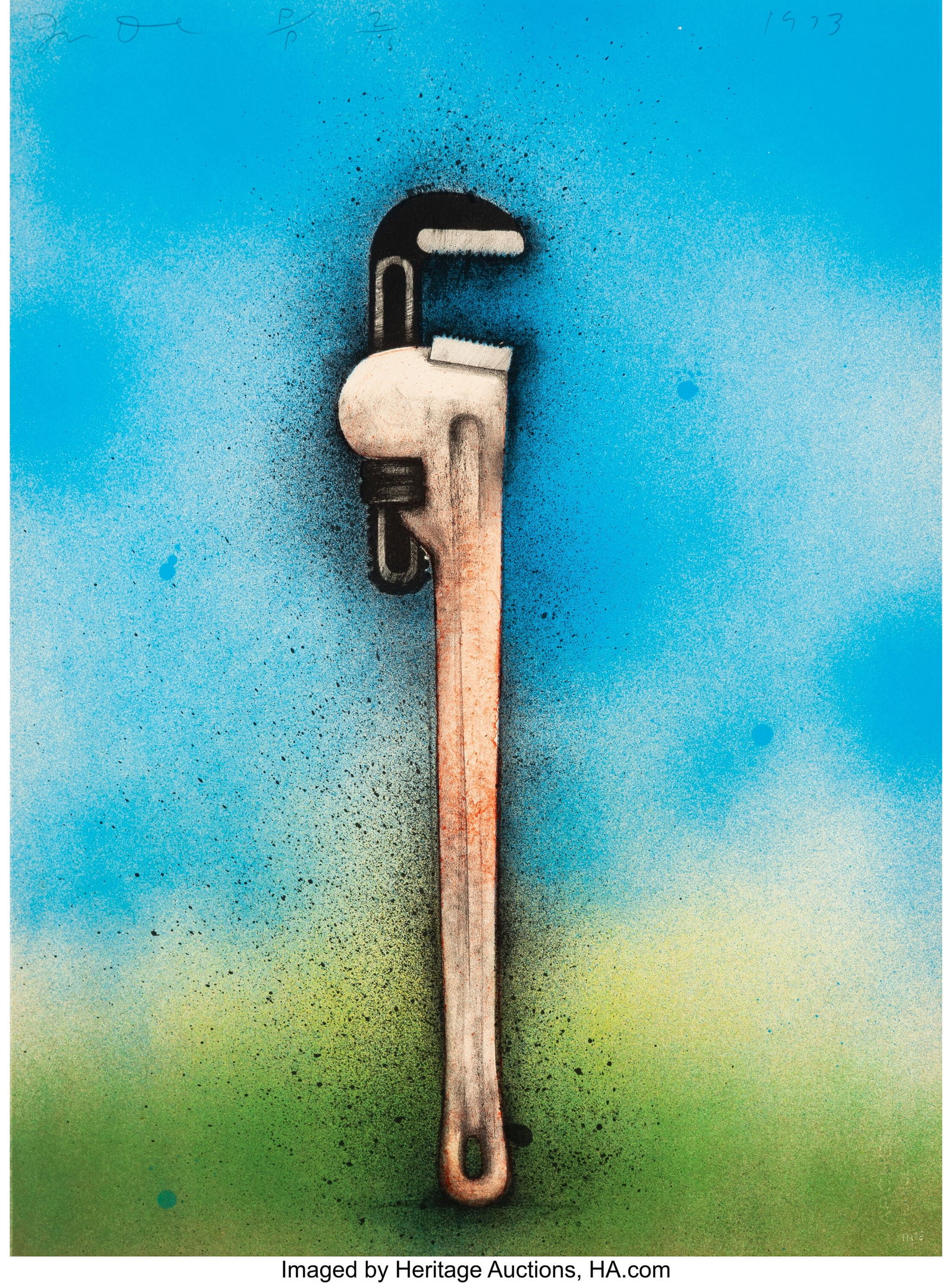 Jim Dine (b. 1935) Big Red Wrench in a Landscape: Jim Dine (b. 1935) Big Red Wrench in a Landscape, from Homage to Picasso (Hommage à Picasso), 1973 Lithograph in colors on Arches paper 30 x 22-1/4 in