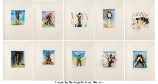 36061: Jim Dine (b. 1935) Ten Hand-Colored Winter Tools