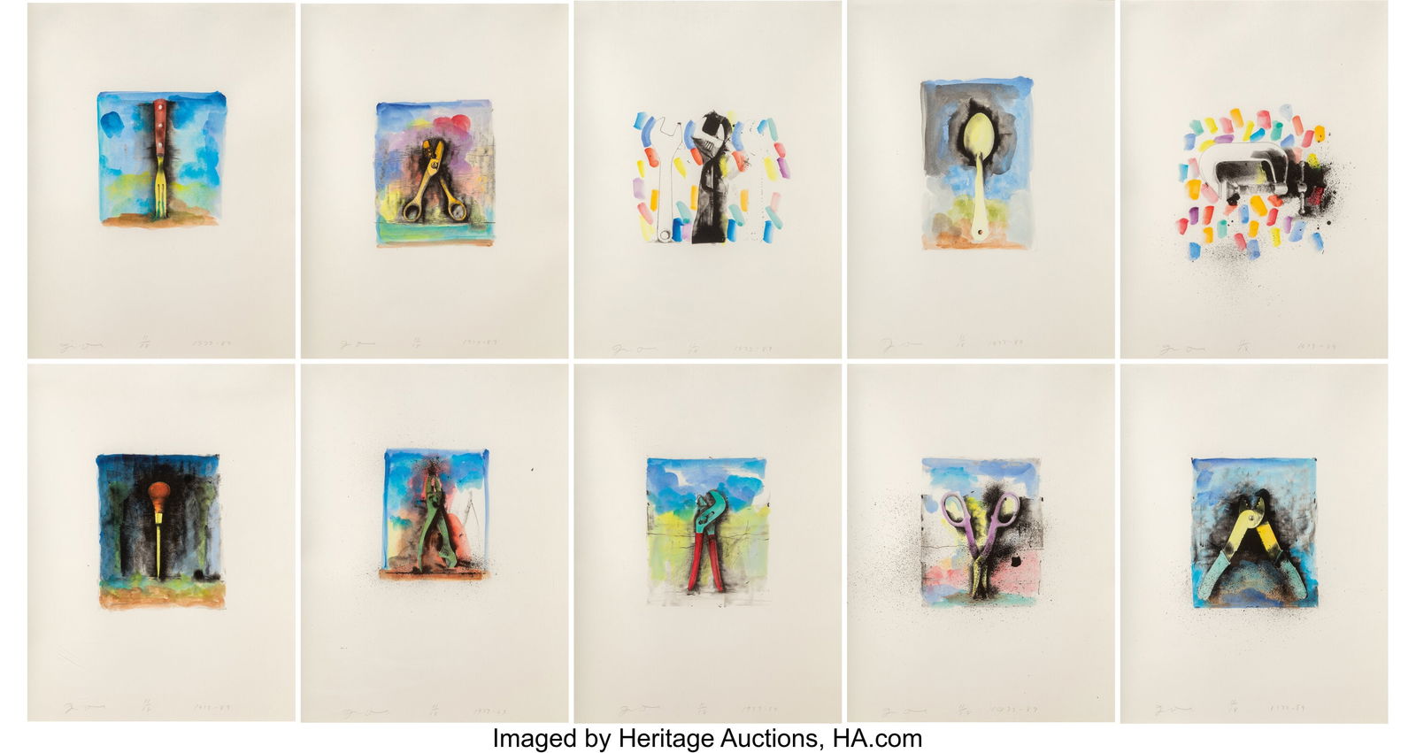 Jim Dine (b. 1935) Ten Hand-Colored Winter Tools (1 of 10)