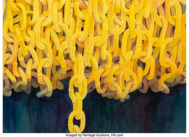 36080: Joseph Schubert (1932-2017) Yellow Links, 1990 W