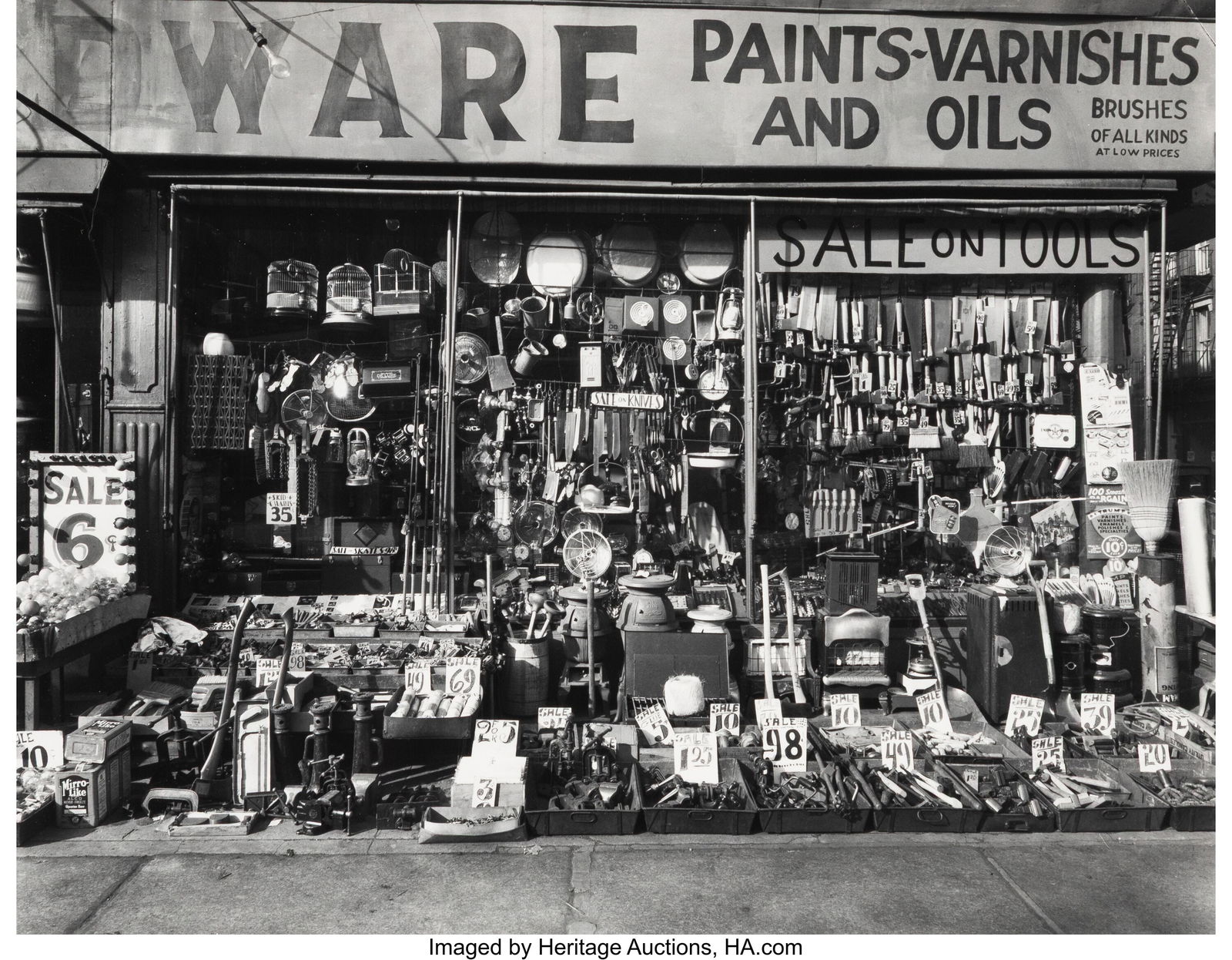 Berenice Abbott (1898-1991) Hardware Store, 1938: Berenice Abbott (1898-1991) Hardware Store, 1938 Gelatin silver print 10-1/2 x 13-1/4 inches (26.7 x 33.7 cm) (image/sheet) Signed in penc