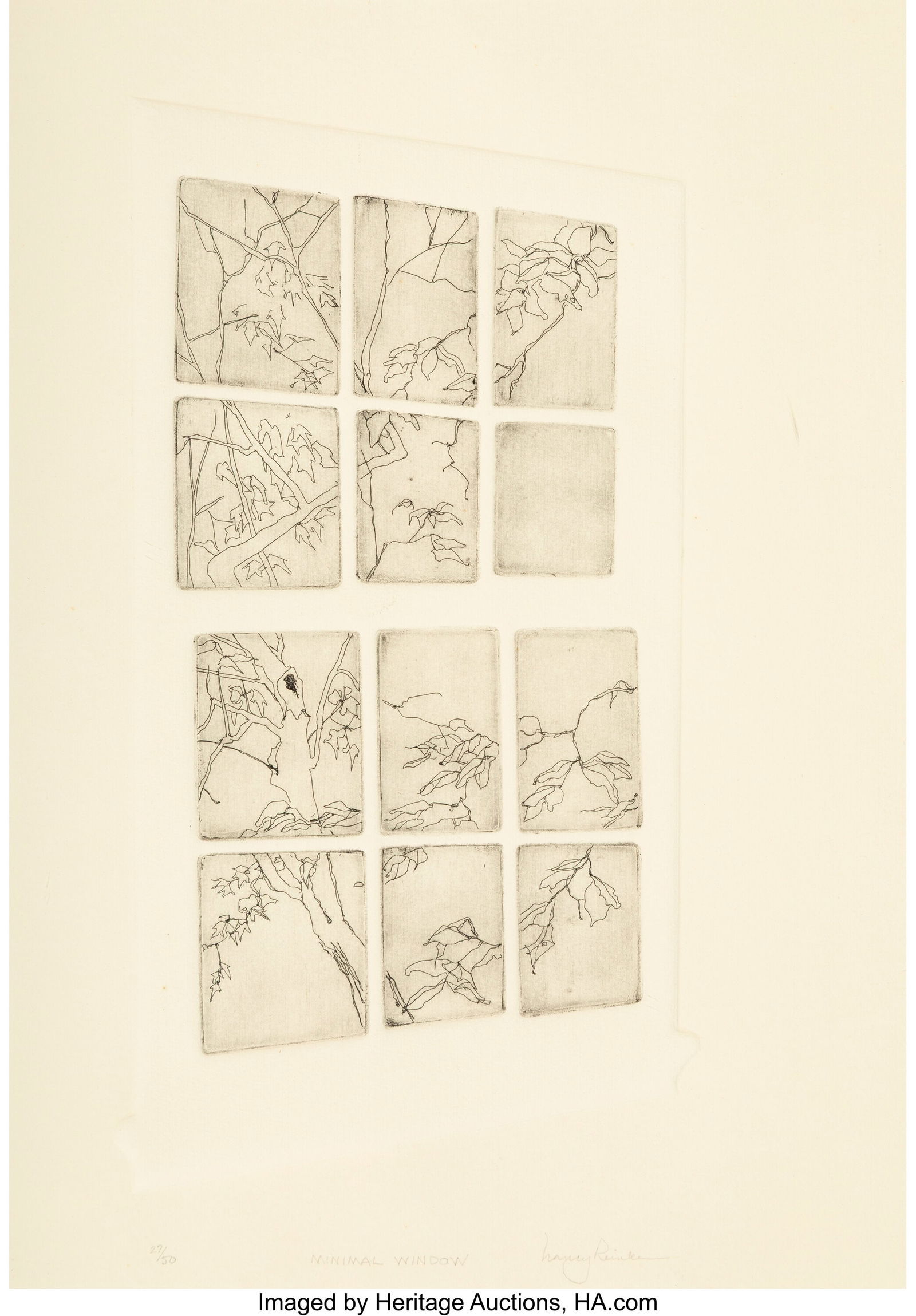 Nacy Reinke (1931-2009) Minimal Window, 1983 Etc (1 of 3)