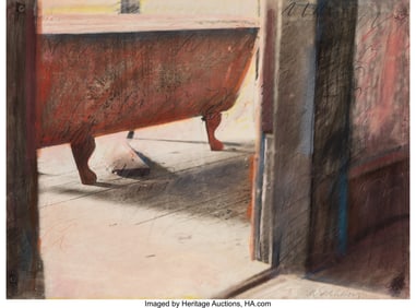 36128: Madelaine Shellaby (b. 1947) Pastel Bathtub, 198