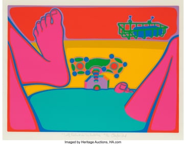 36130: Clayton Pond (b. 1941) Self-portrait in the Bath