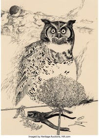 36141: Reich (20th Century) Owl and Pliers, 1982 Ink on