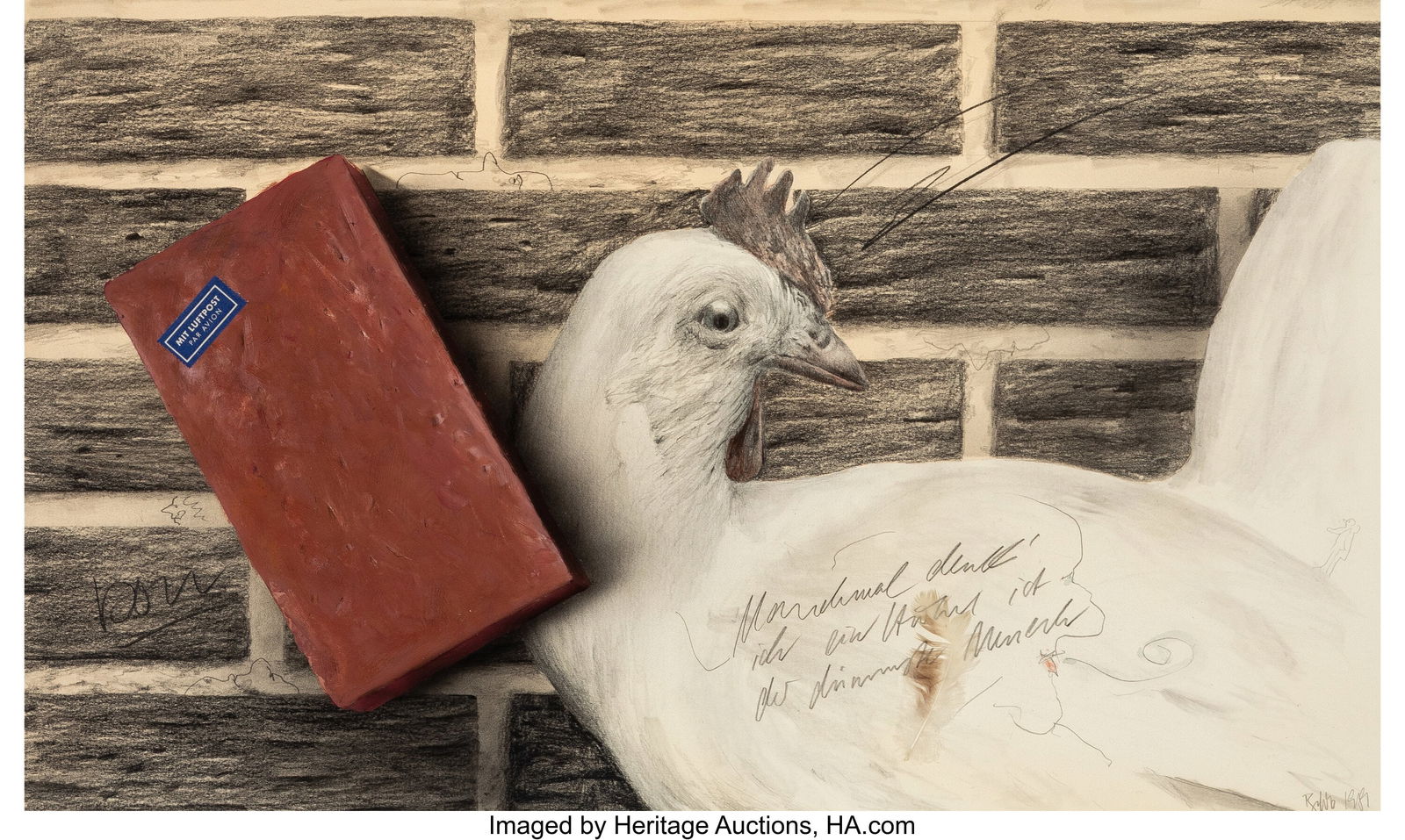 Woschek (20th Century) Hen & Brick, 1981 Screenp (1 of 3)