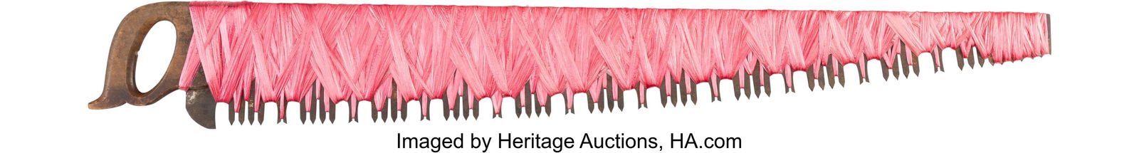 Donald Lipski (b. 1947) Untitled, 1994 Raffia ri: Donald Lipski (b. 1947) Untitled, 1994 Raffia ribbon on metal saw 54 x 7 inches (137.2 x 17.8 cm) Property from the Hechinger Collection PROVENANCE&colon