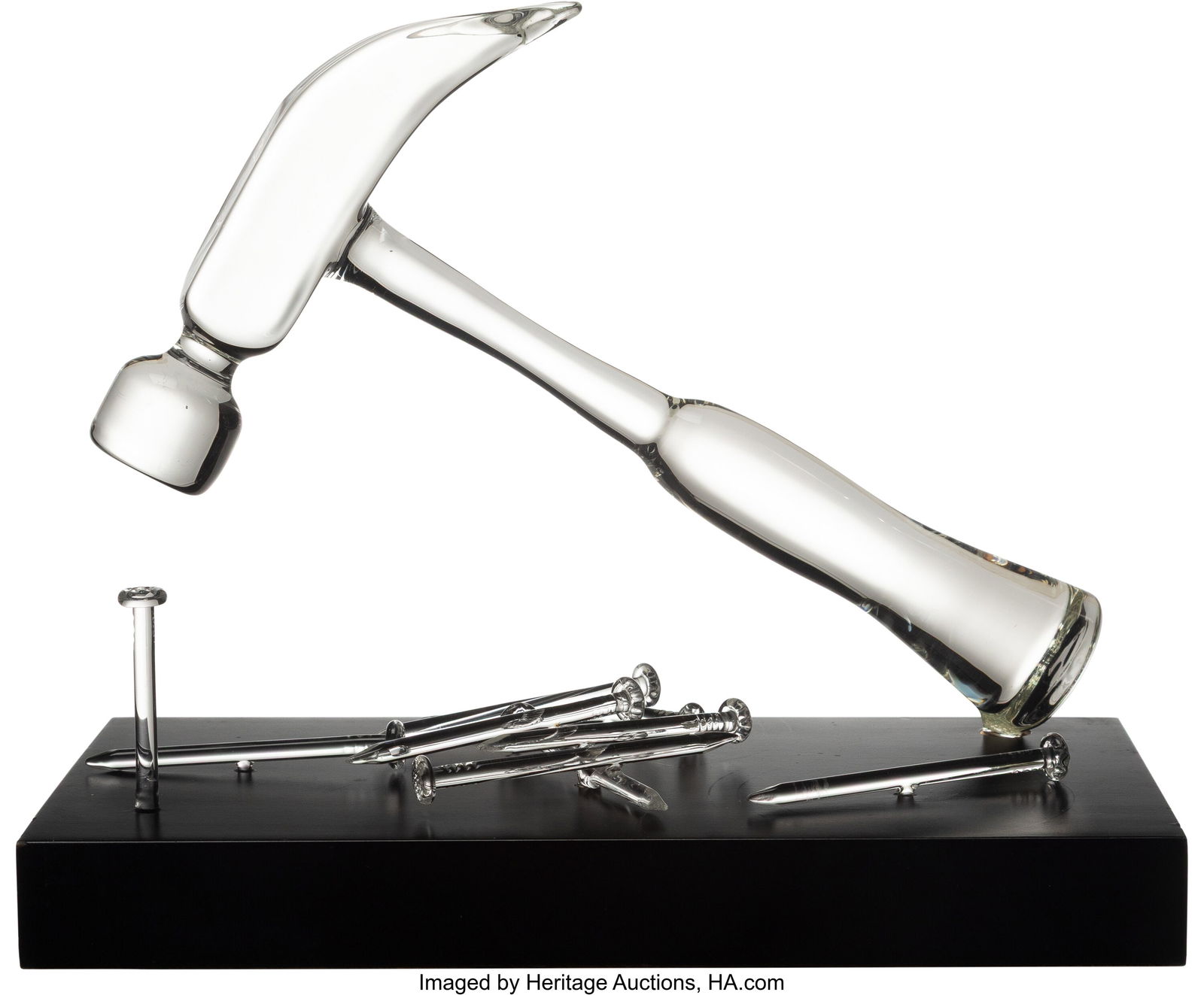 Hans Godo Fräbel (b. 1941) Hammer and Nails, 19: Hans Godo Fräbel (b. 1941) Hammer and Nails, 1980 Glass 10-1/2 x 12 x 6 inches (26.7 x 30.5 x 15.2 cm) (overall) Impressed with