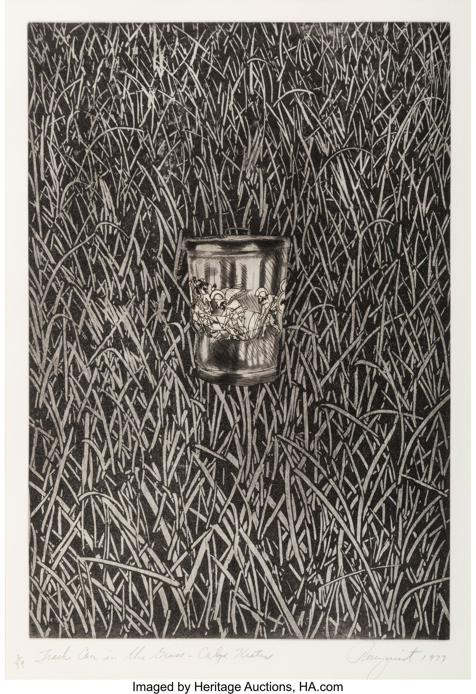James Rosenquist (1933-2017) Trash Can in the Gr: James Rosenquist (1933-2017) Trash Can in the Grass—Calyx-Krater, 1977 Etching and aquatint on Copperplate Deluxe paper 23 x 16 inches (58.4 x 40.6 cm) &l
