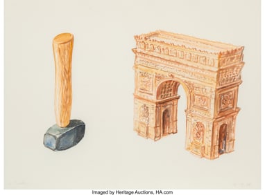 36238: Andy Yoder (b. 1957) Monuments, 1988 Watercolor