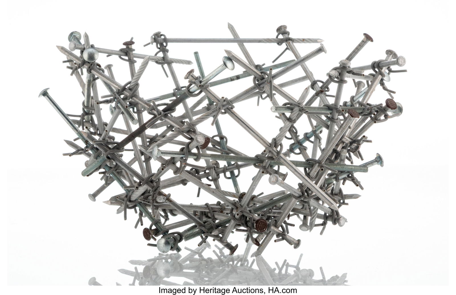 Gyongy Laky (b. 1944) Industrial Prunings, circa: Gyongy Laky (b. 1944) Industrial Prunings, circa 1993 Steel and wire 8 x 13 x 13 inches (20.3 x 33.0 x 33.0 cm) (overall) Signed on unde