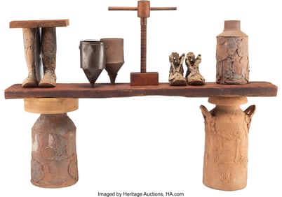 36292: Tony Hepburn (b. 1942) Work Bench, 1988 Clay, wo