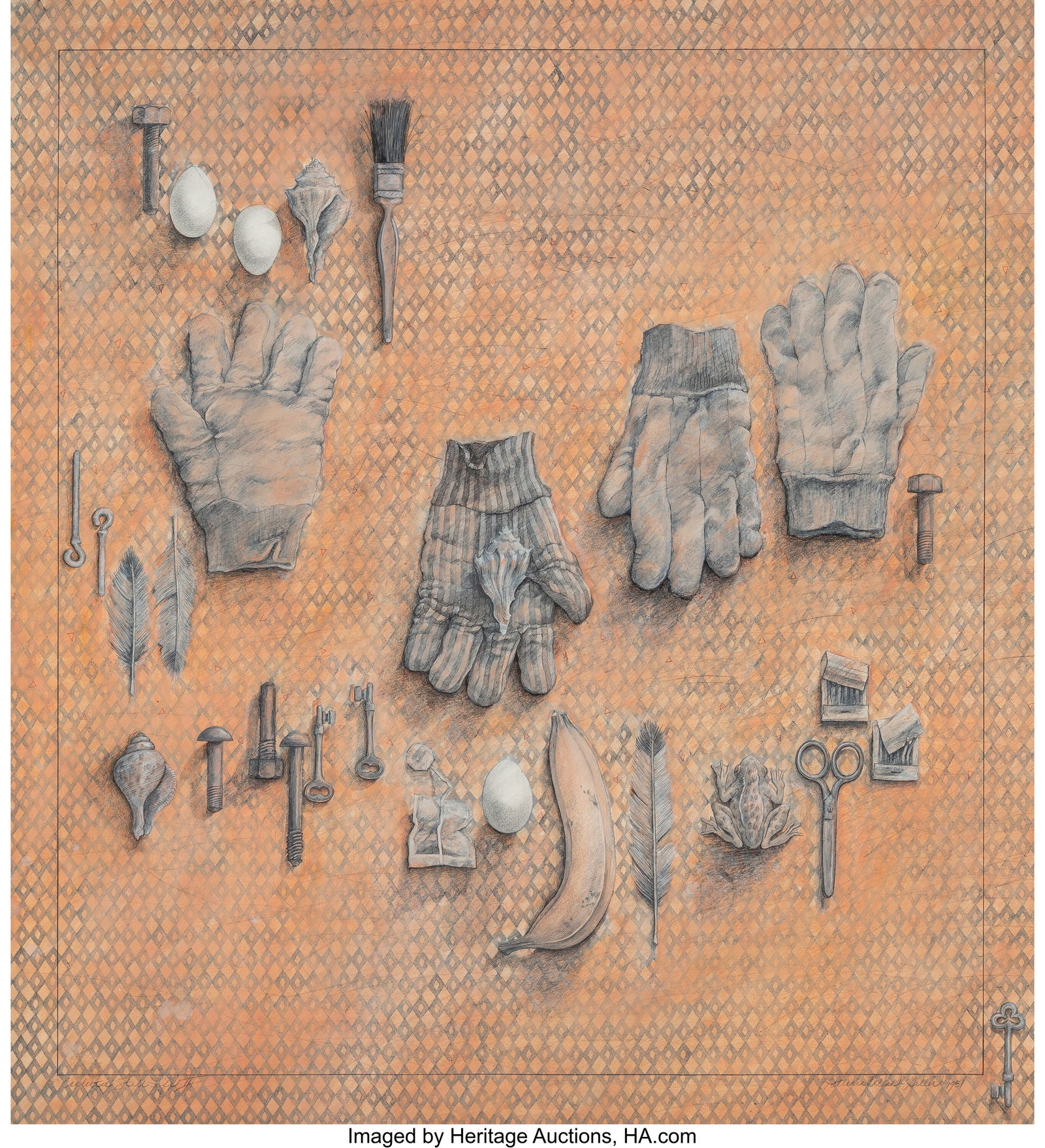 Patricia Bellan-Gillen (b. 1952) Still Life III,: Patricia Bellan-Gillen (b. 1952) Still Life III, 1981 Ink and pencil on paper 36 x 33-1/2 inches (91.4 x 85.1 cm) (sheet) Signed, dat