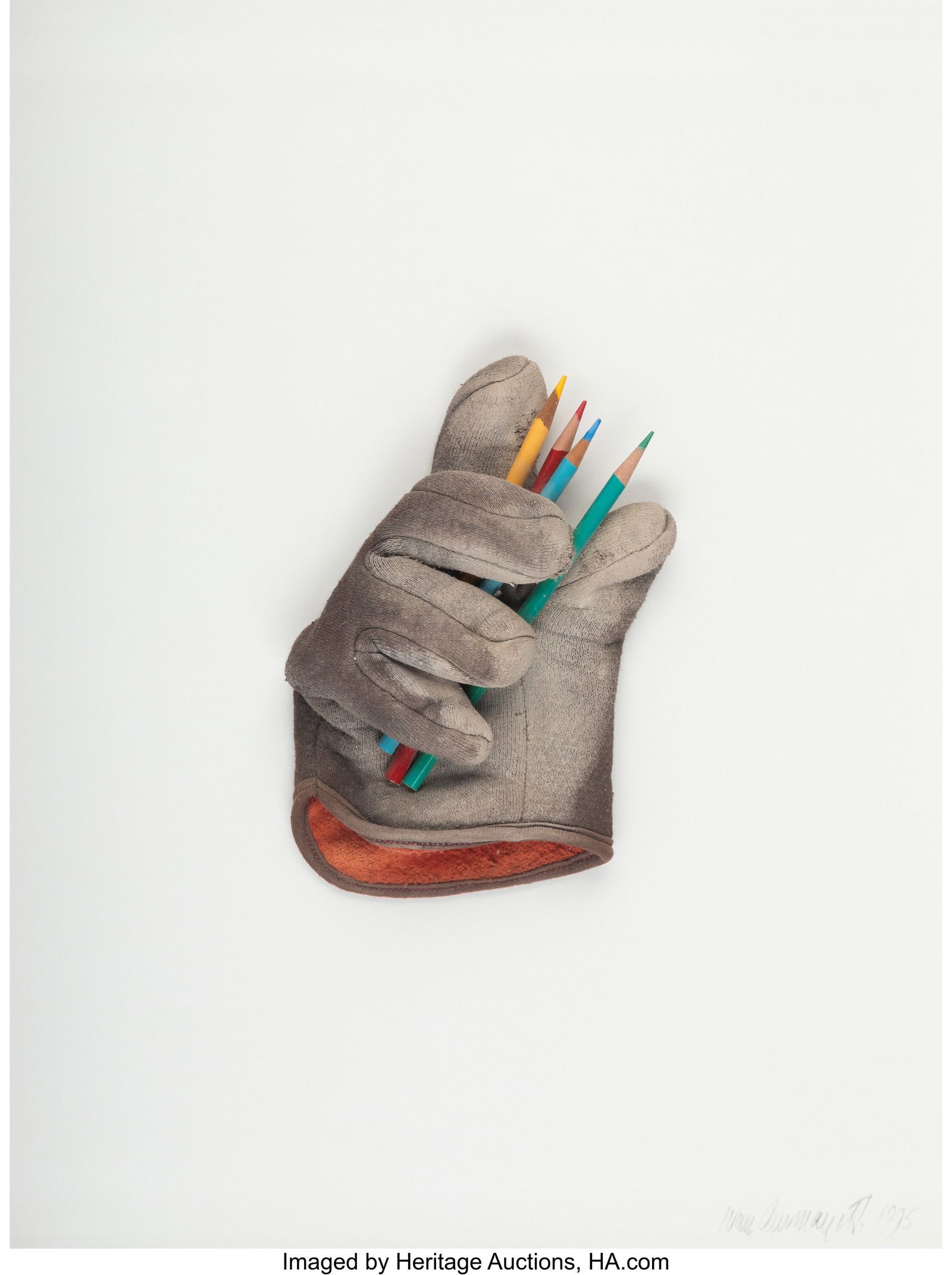 Ivan Chermayeff (1932-2017) Work Glove I, 1995 M: Ivan Chermayeff (1932-2017) Work Glove I, 1995 Mixed media collage on paper laid on board 19-1/2 x 14-1/2 inches (49.5 x 36.8 cm) Signed and dated lower
