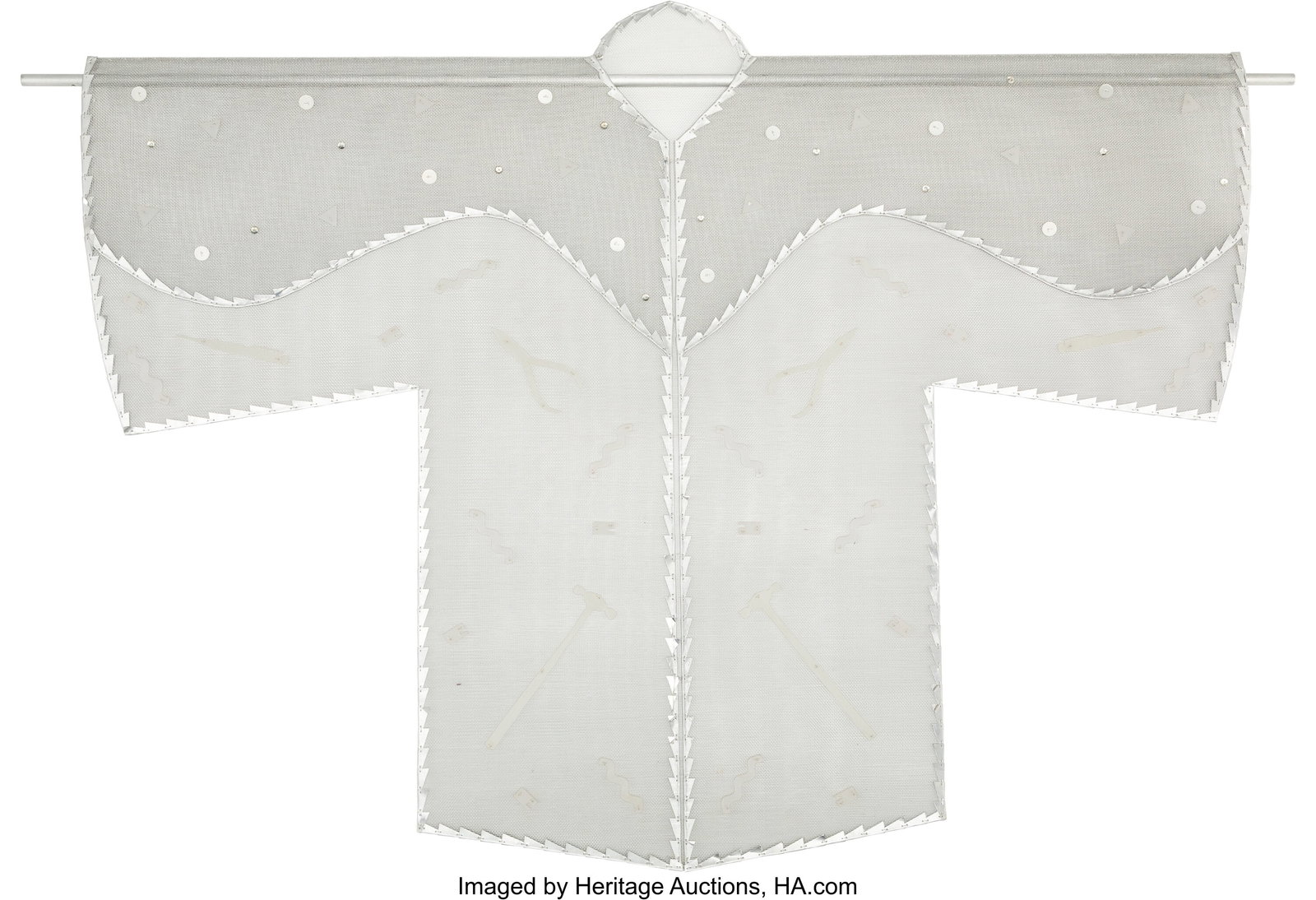 Debra Chase (b. 1954) Hand-Tooled Jacket I, 1987: Debra Chase (b. 1954) Hand-Tooled Jacket I, 1987 Wire mesh, aluminum, acrylic, and wire 36 x 48 inches (91.4 x 121.9 cm) Property from