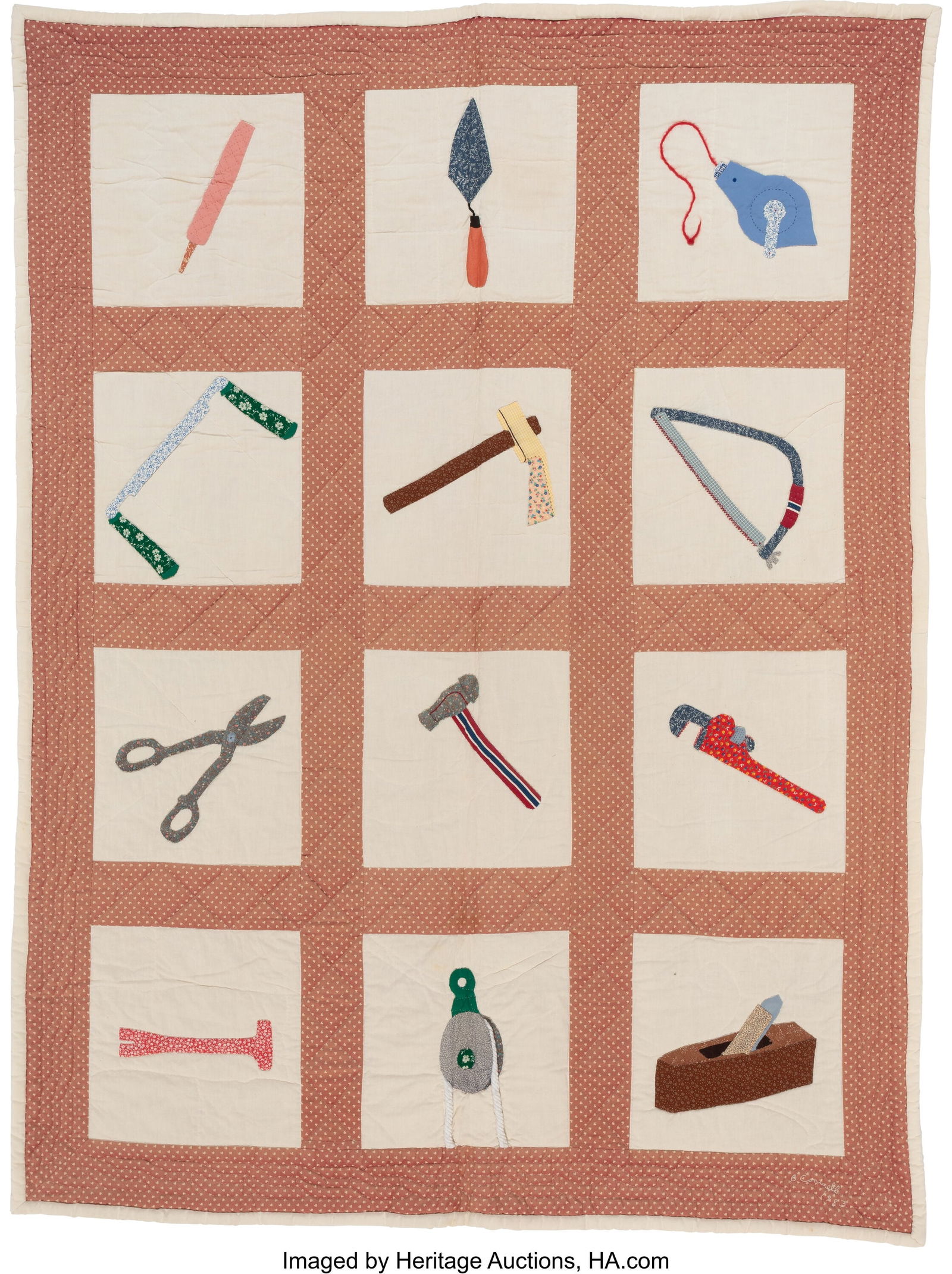 Barbara Conwell (1939-2014) Tapestry (Quilt), 19: Barbara Conwell (1939-2014) Tapestry (Quilt), 1983 Fabric, thread, and fibers 72 x 54 inches (182.9 x 137.2 cm) (overall) Signat