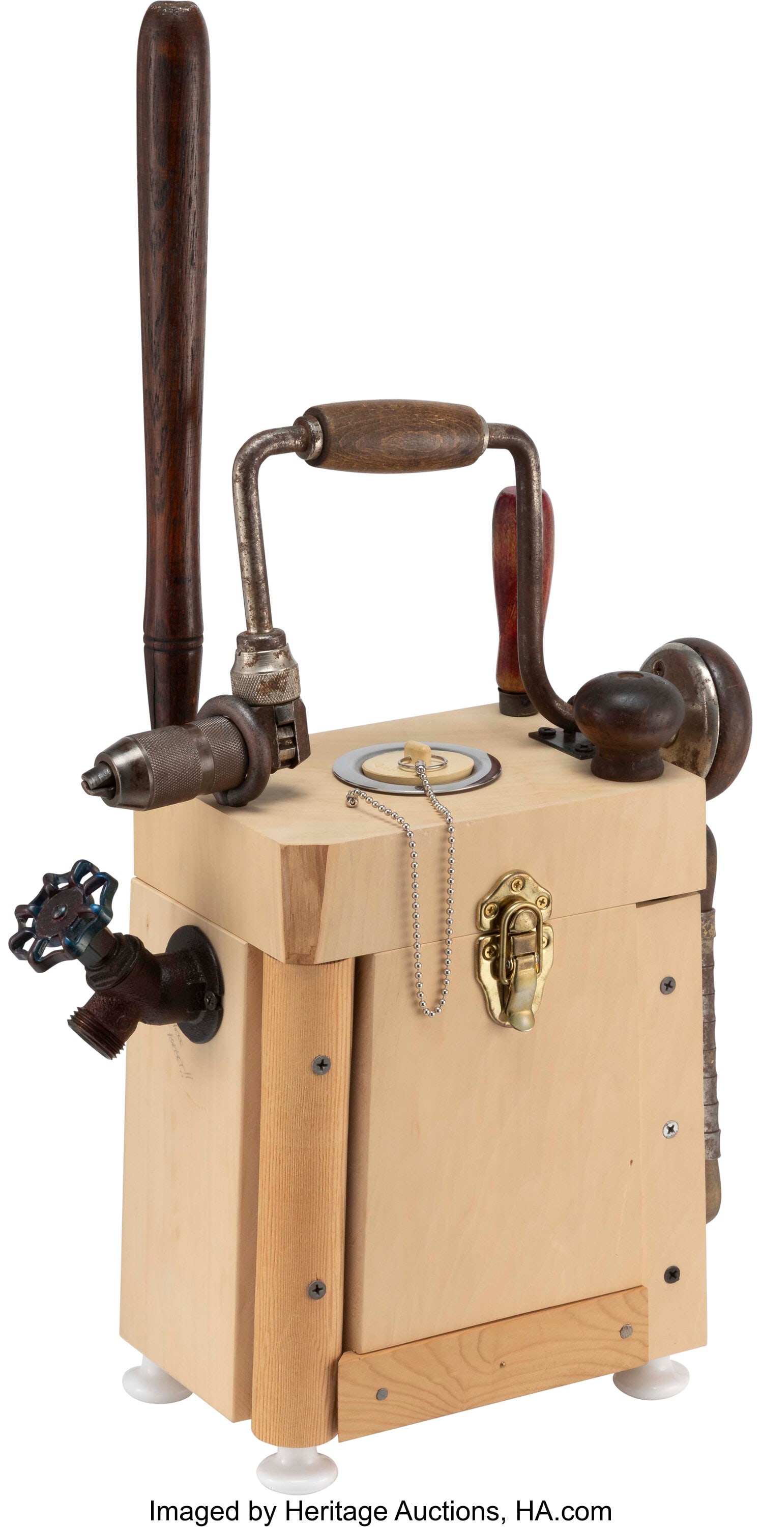 Glenn Elvig (b. 1953) Old Handy Man's Tea, 1993: Glenn Elvig (b. 1953) Old Handy Man's Tea, 1993 Mixed media 24-1/4 x 14-1/2 x 6 inches (61.6 x 36.8 x 15.2 cm) Signed, titled,