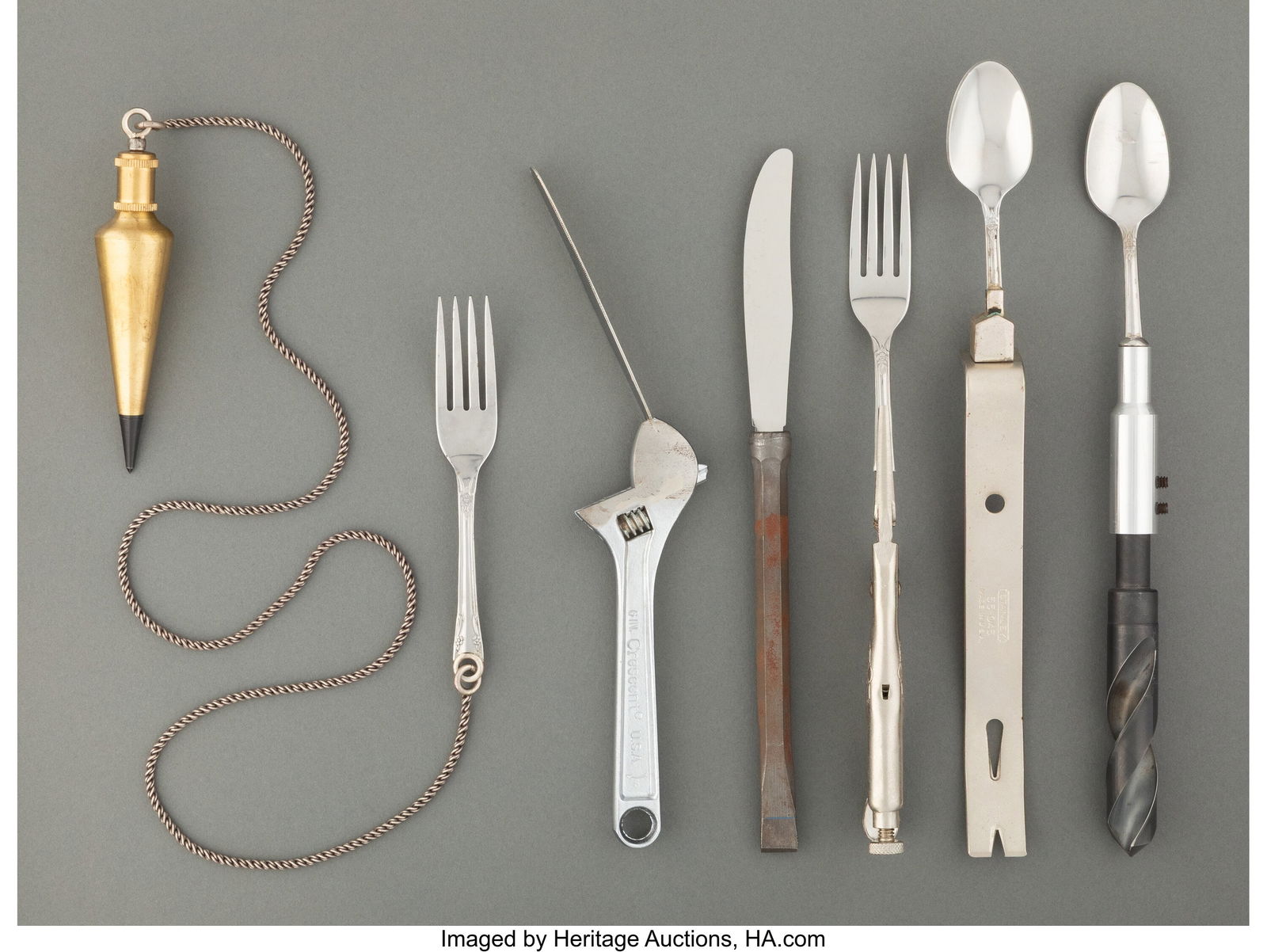 Jiro Masuda (b. 1969) Hybrid Flatware, 1999-2000: Jiro Masuda (b. 1969) Hybrid Flatware, 1999-2000 Metal and found objects 11-5/8 x 0-3/4 x 1-1/4 inches (29.5 x 1.9 x 3.2 cm)