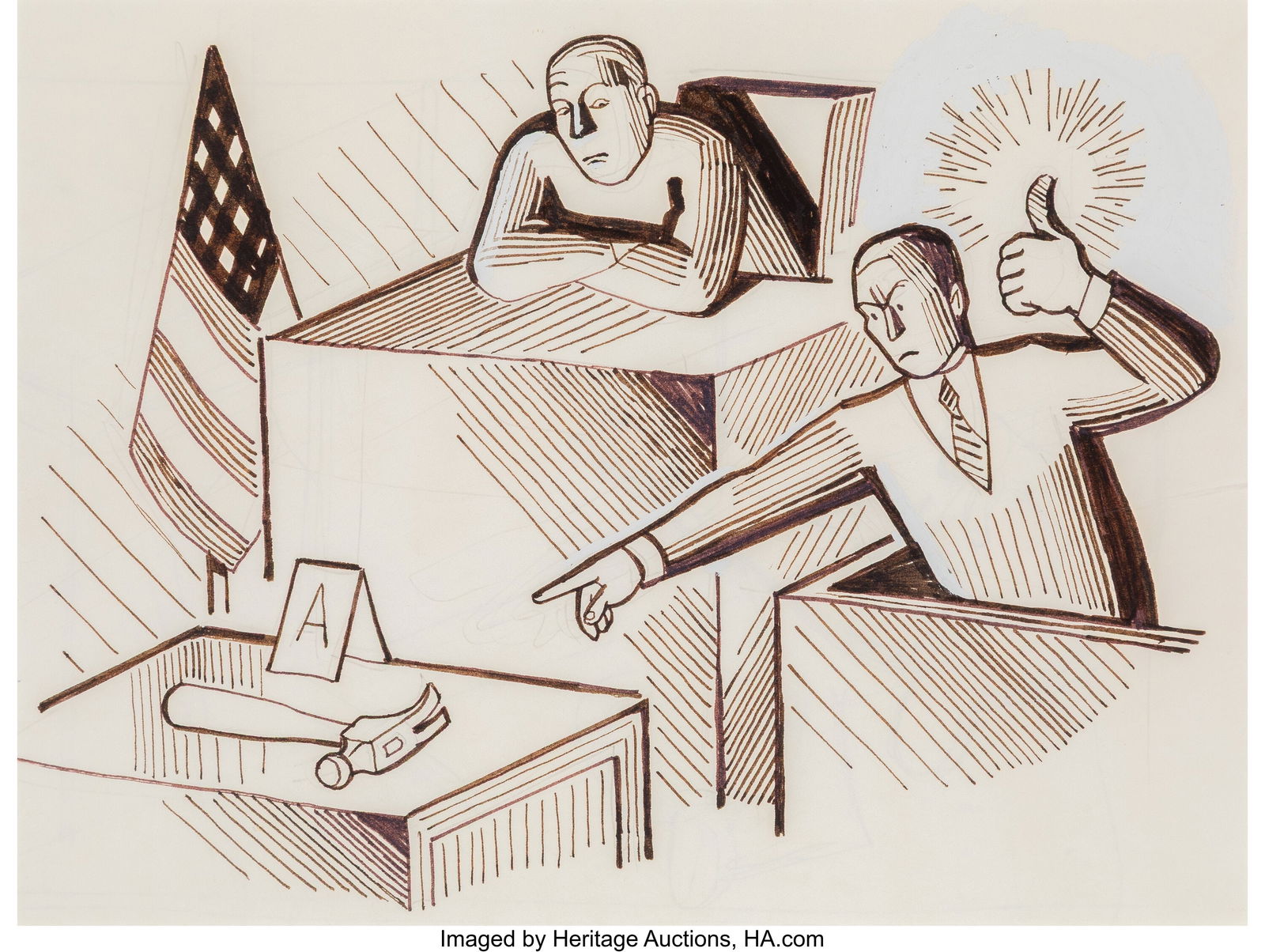 David Suter (b. 1949) Cartoon for the Wall Stree (1 of 3)