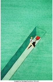 36347: Steven Guarnaccia (b. 1953) Businessman Mowing H