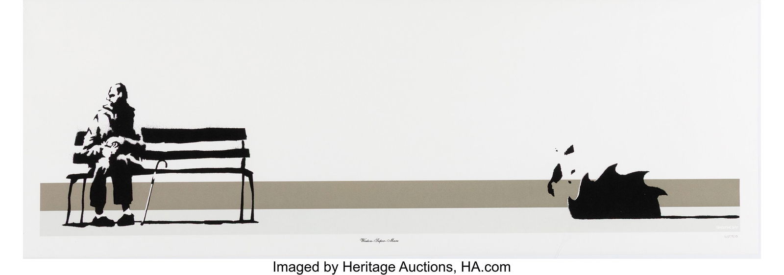 Banksy (b. 1974) Weston Super Mare, 2003 Screenp: Banksy (b. 1974) Weston Super Mare, 2003 Screenprint in colors on wove paper 13-3/4 x 39-1/8 inches (35 x 99.3 cm) (sheet) Ed. 667/