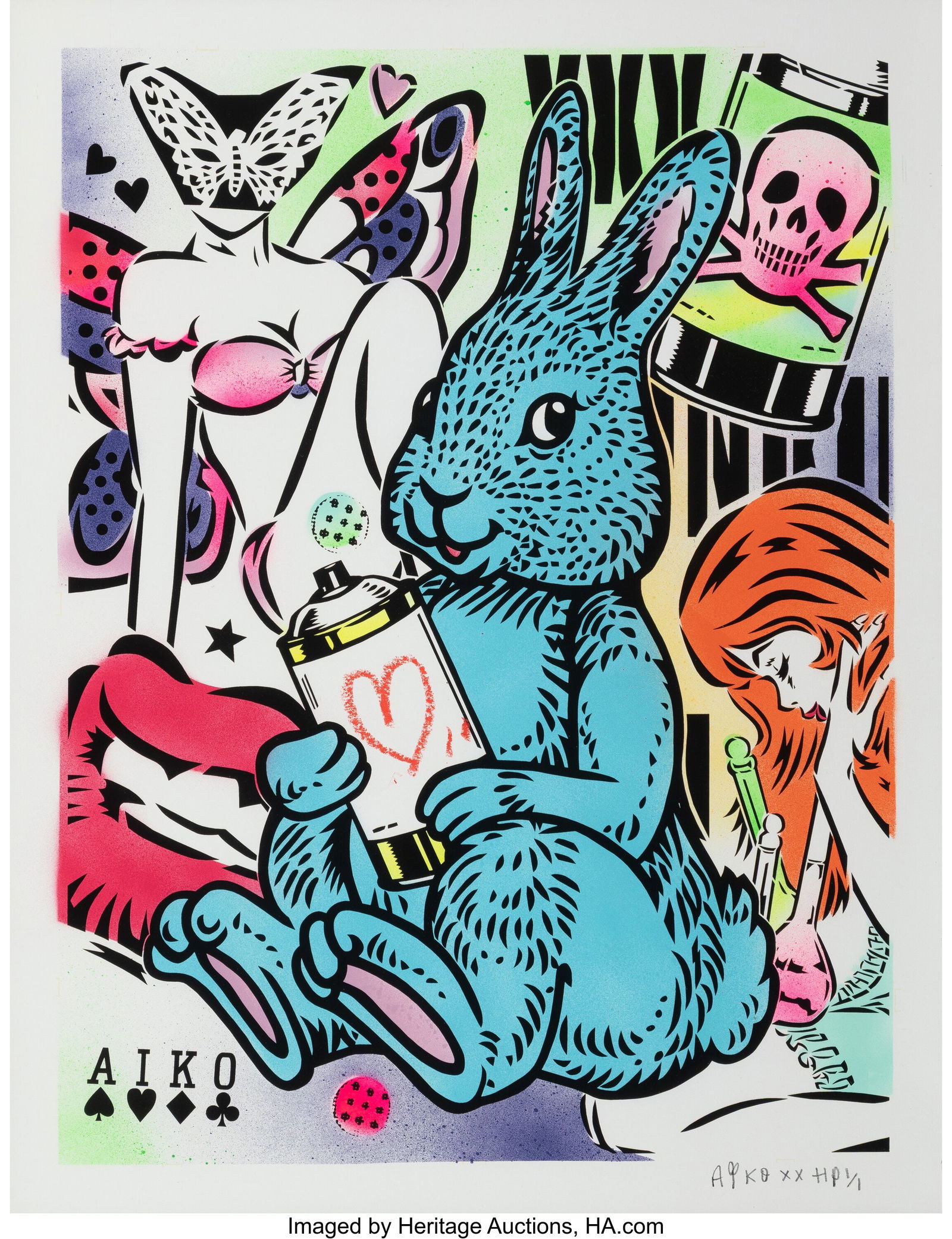 Aiko (b. 1975) Bunny Love (Blue), 2021 Screenpri (1 of 2)