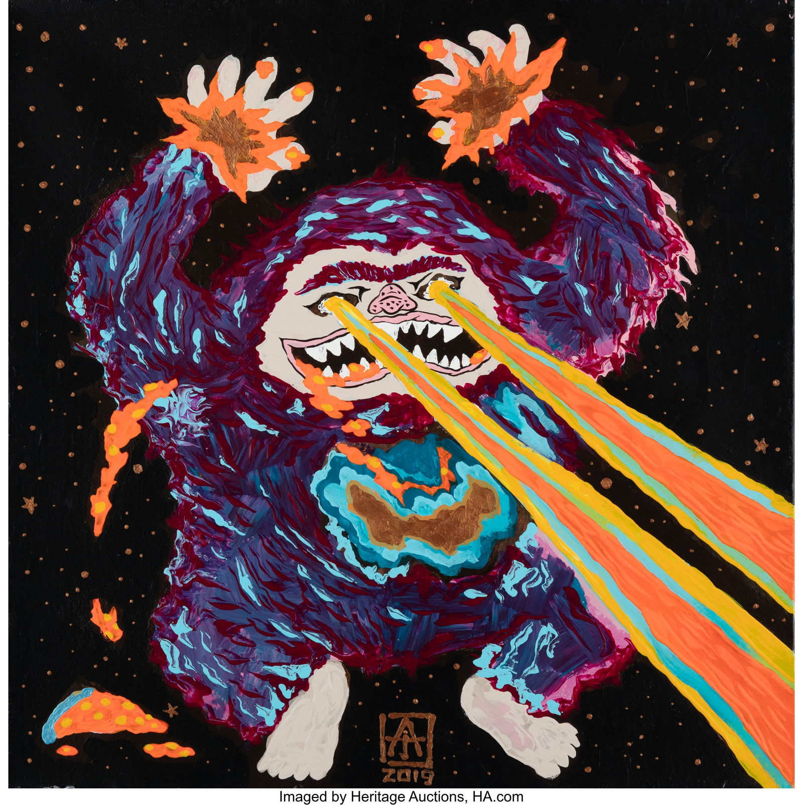 ATI (b. 1987) Hot Pizza, 2019 Acrylic on canvas (1 of 2)