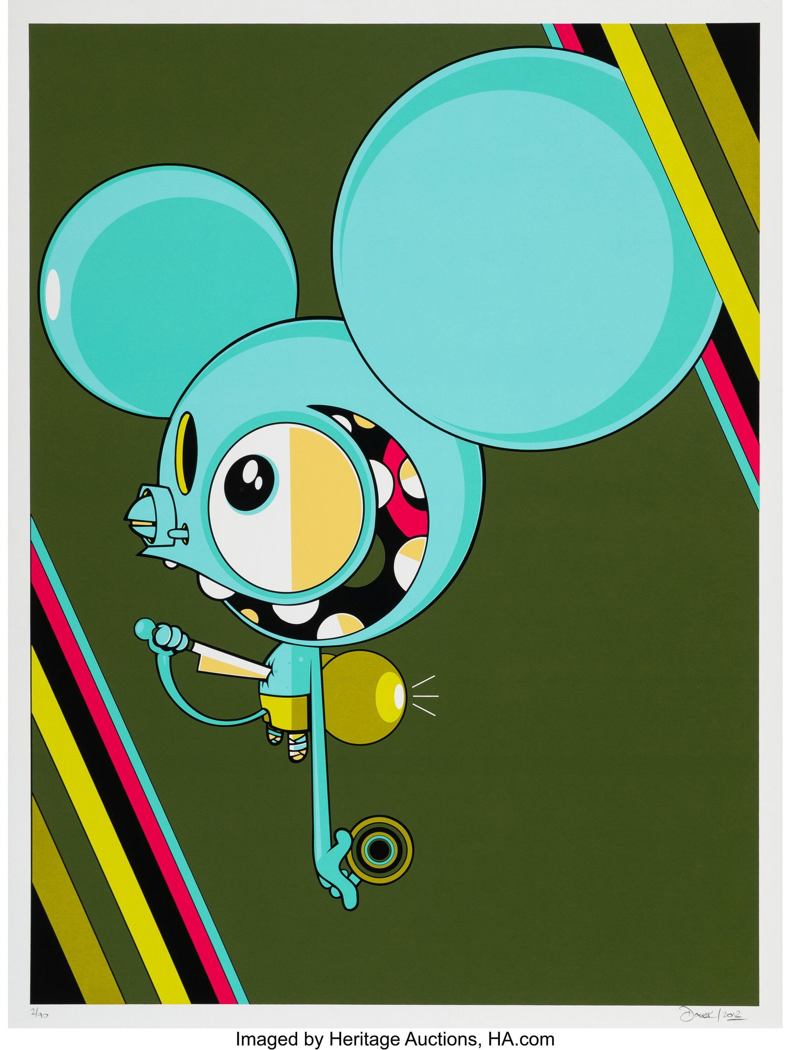 Dalek (b. 1968) Green Spacemonkey, 2012 Screenpr (1 of 1)