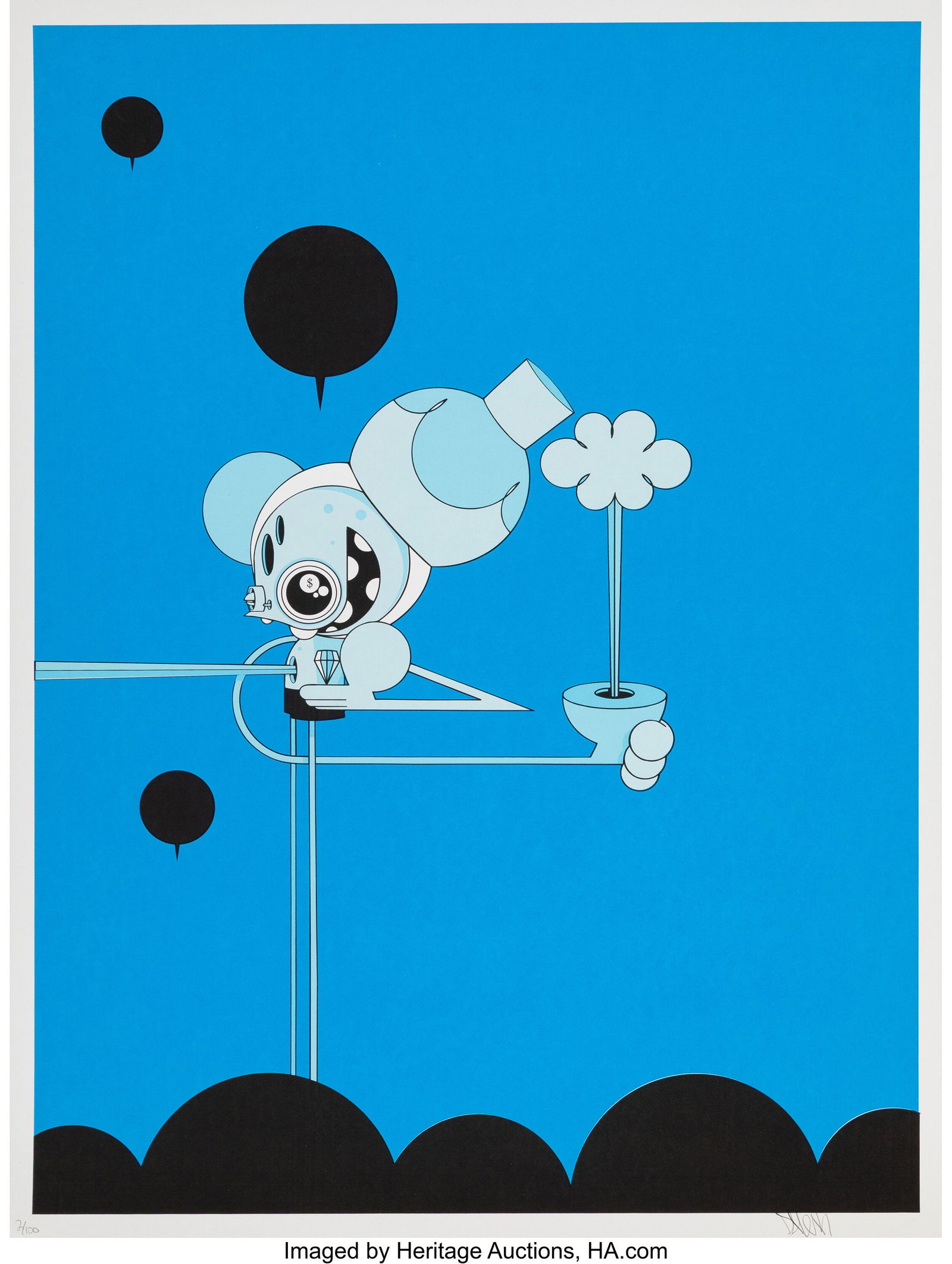 Dalek (b. 1968) Untitled (Spacemonkey) Screenpri (1 of 1)