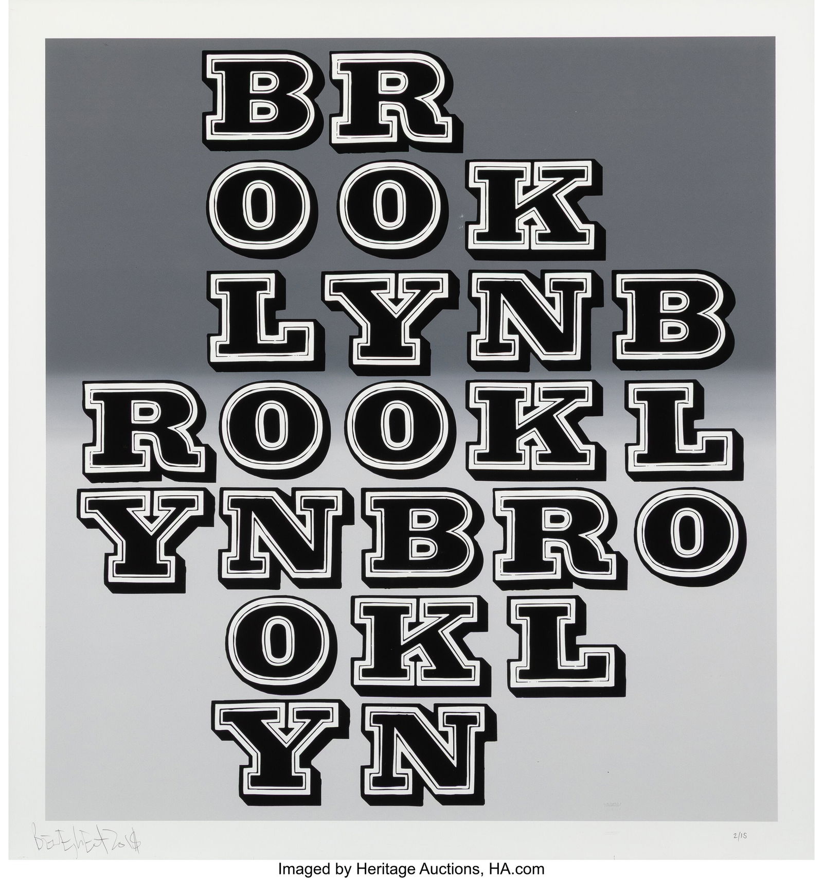 Ben Eine (b. 1970) Brooklyn, 2018 Screenprint in (1 of 2)