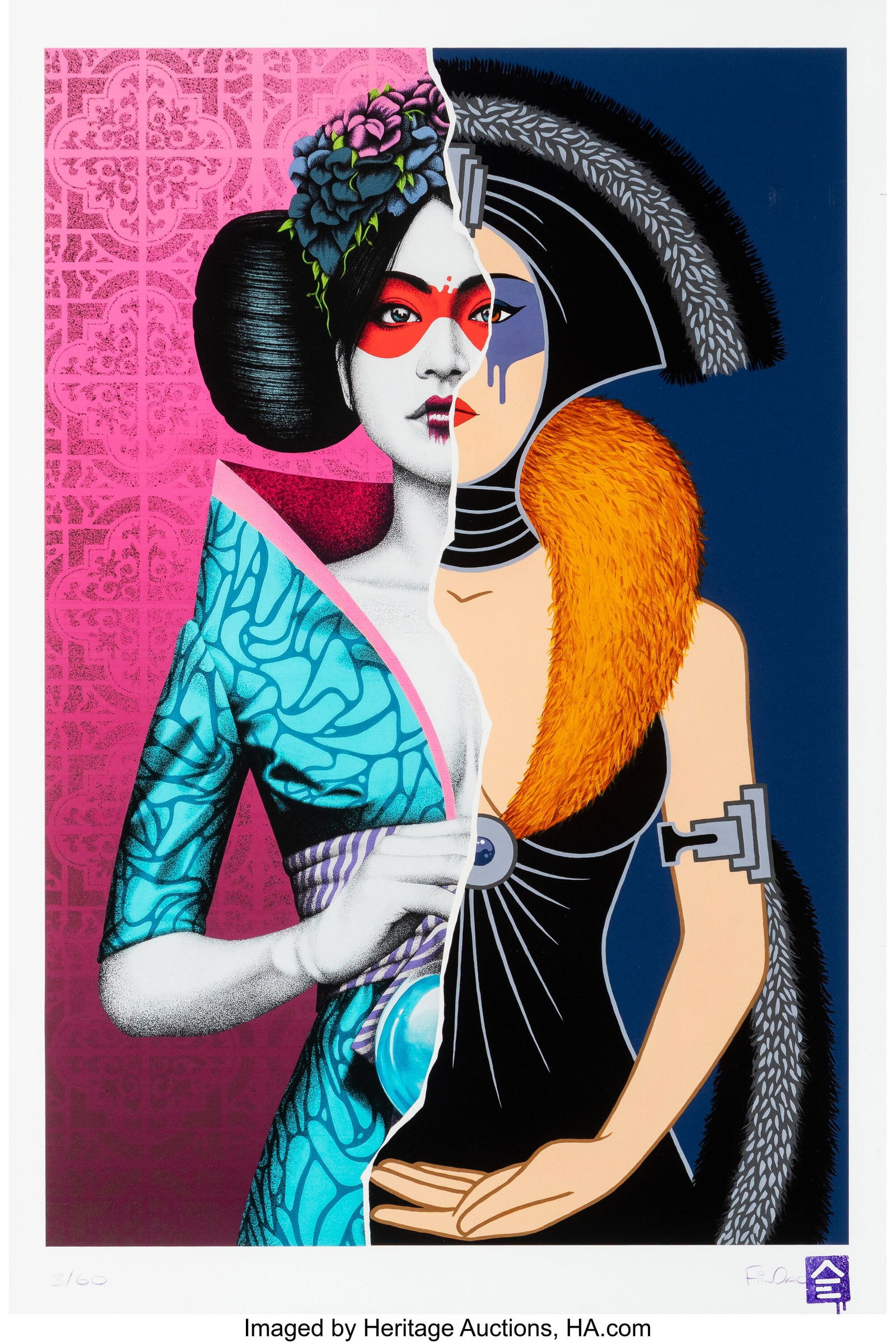 Fin Dac (20th Century) Erte - Shukumei, 2023 Arc: Fin Dac (20th Century) Erte - Shukumei, 2023 Archival print on Somerset Enhanced Satin radiant white 330 gsm 23-1/2 x 15-3/4 inches (59.7 x 40.0 cm) &lp